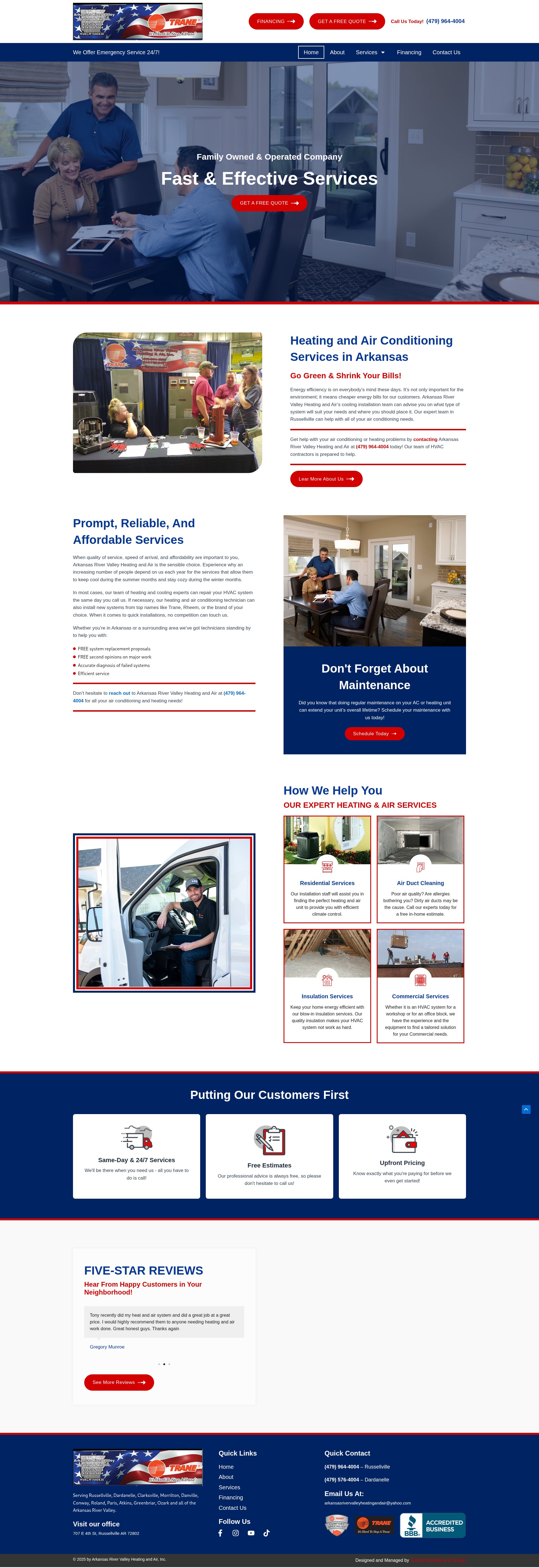 Screenshot of arkansasrivervalleyheatingandair.com
