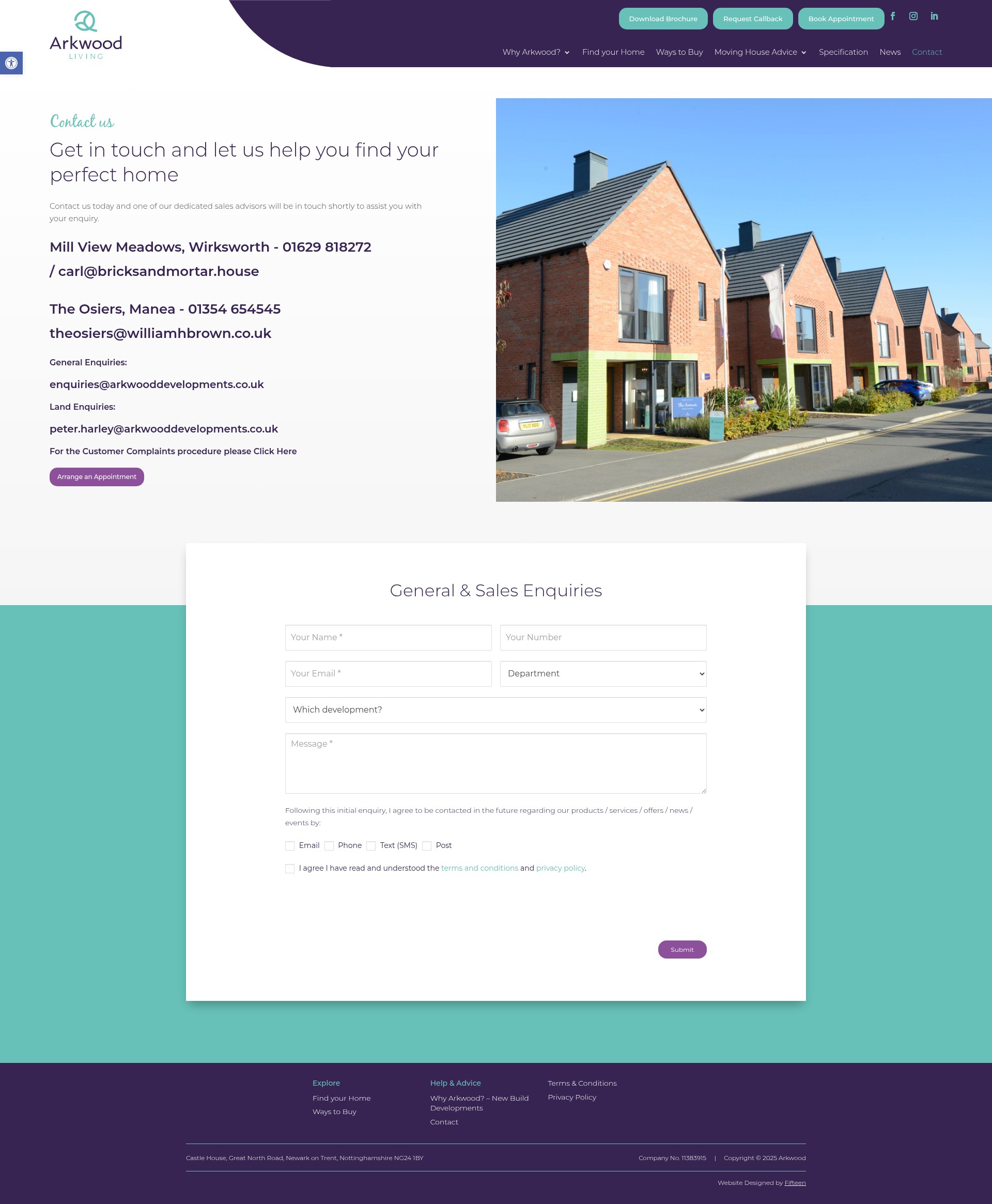 Screenshot of arkwooddevelopments.co.uk