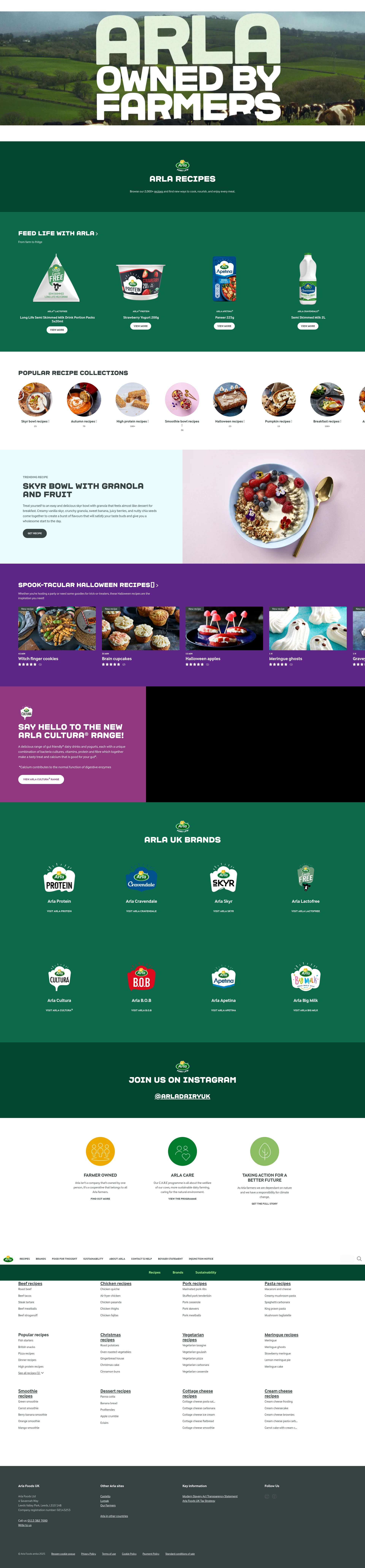Screenshot of arlafoods.co.uk