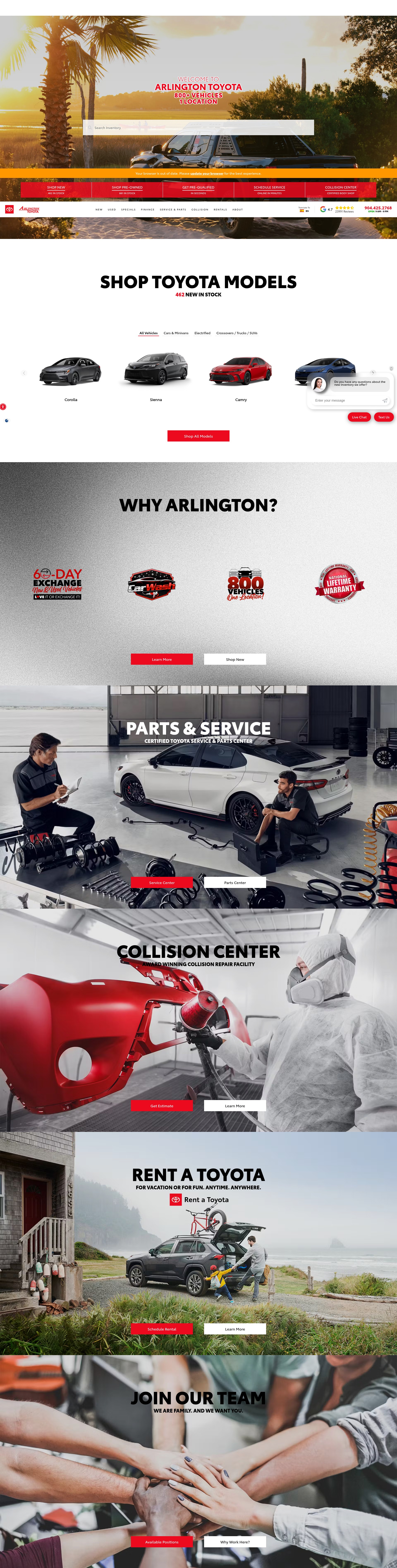 Screenshot of arlingtontoyota.com