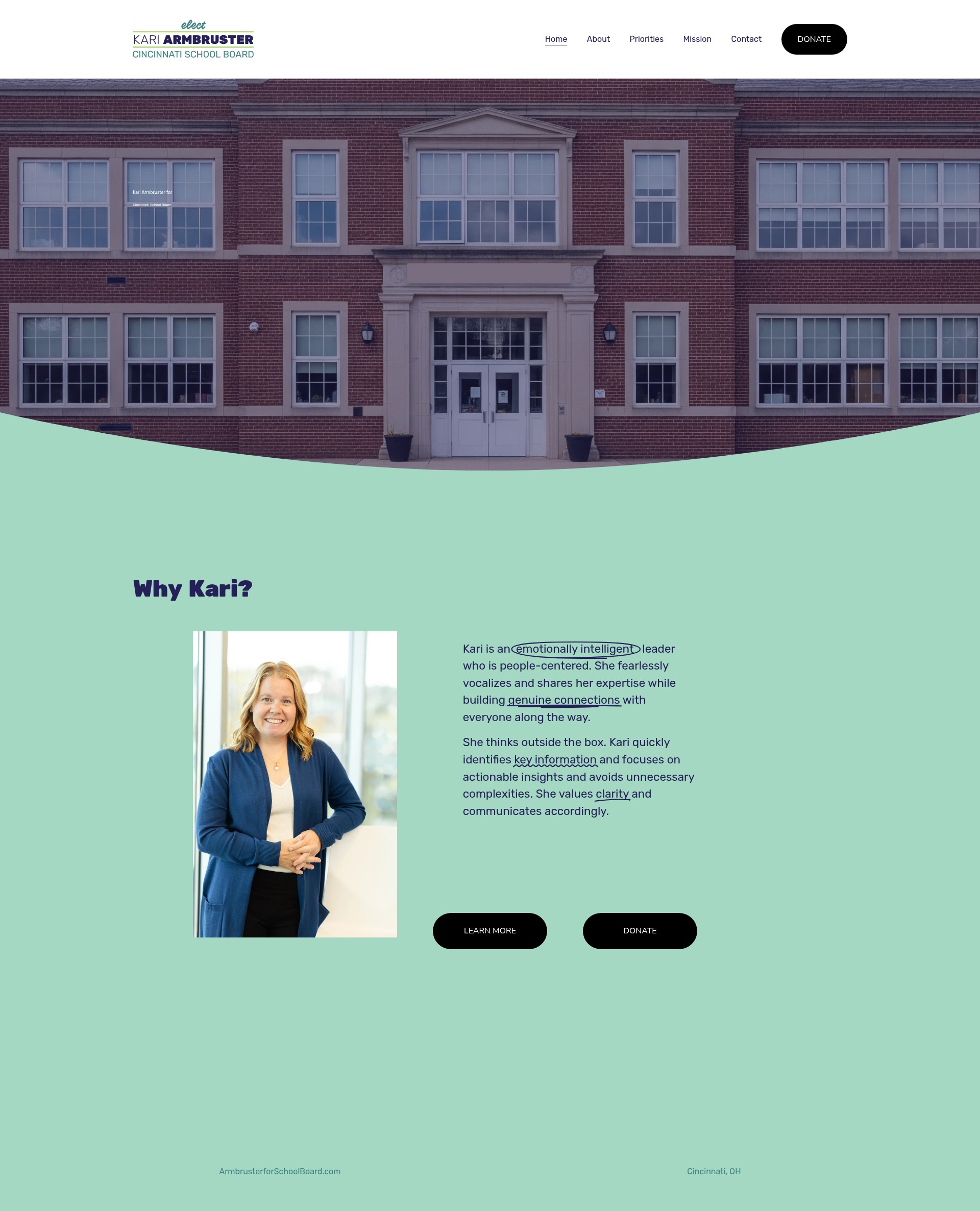 Screenshot of armbrusterforschoolboard.com