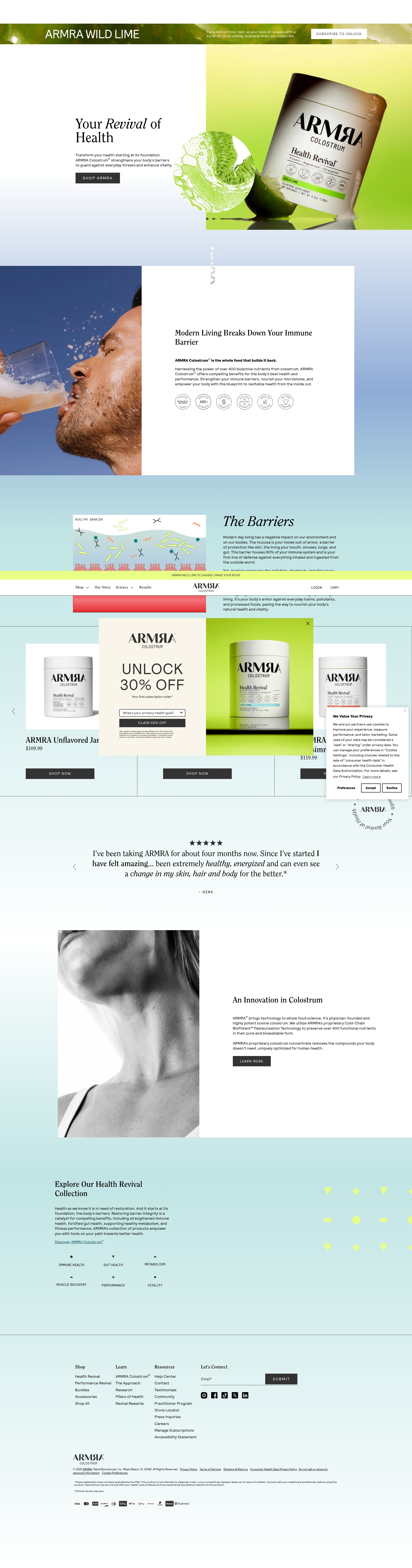 Screenshot of armra.com