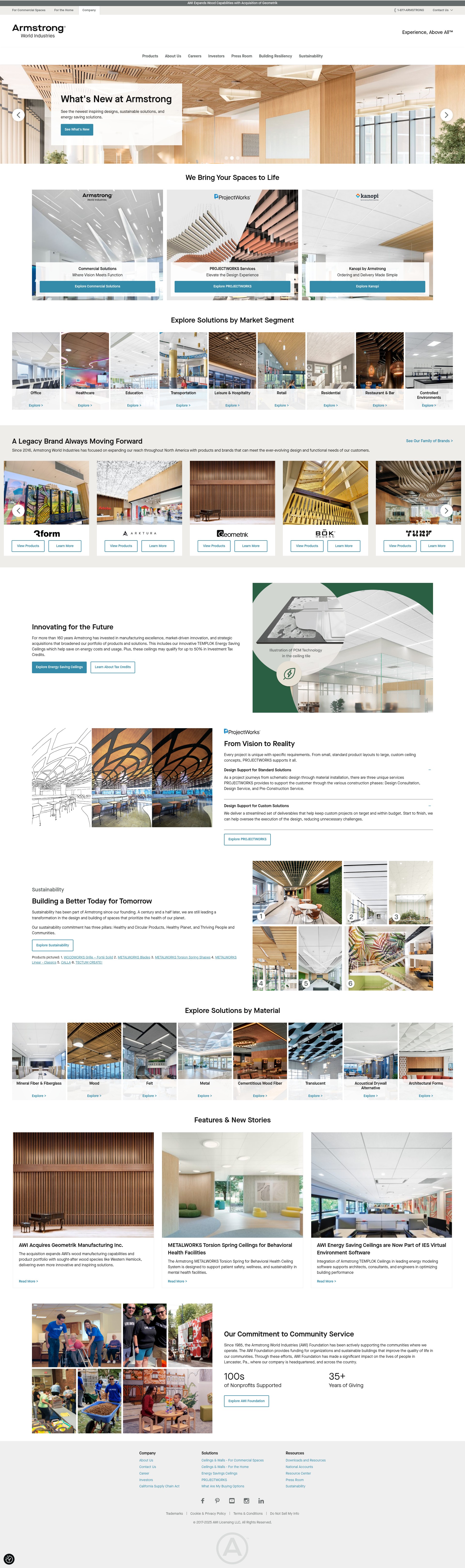 Screenshot of armstrongceilings.com