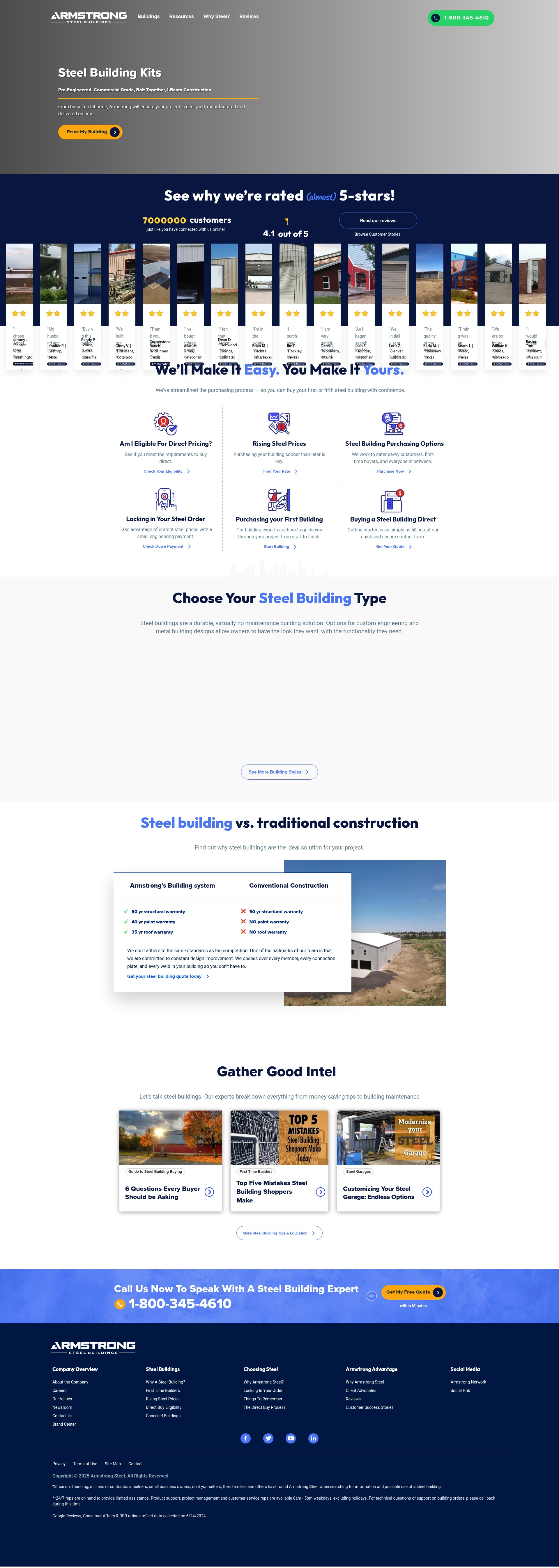 Screenshot of armstrongsteelbuildings.com