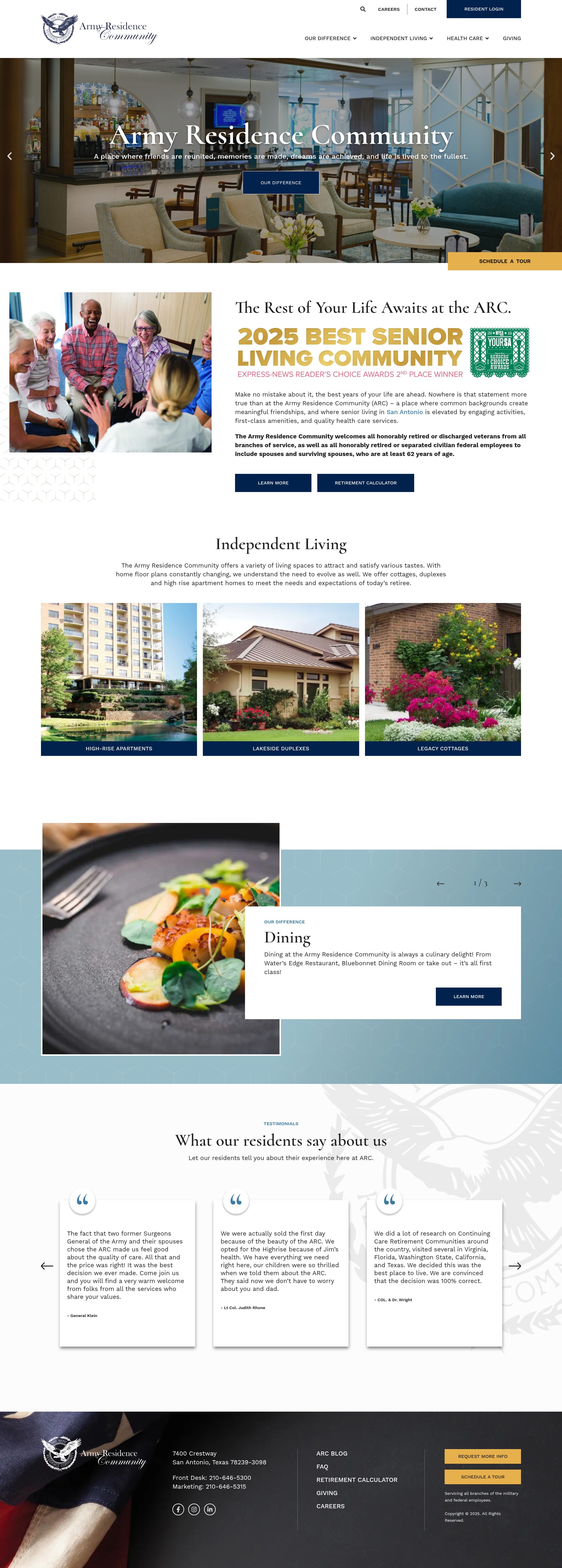 Screenshot of armyresidence.com