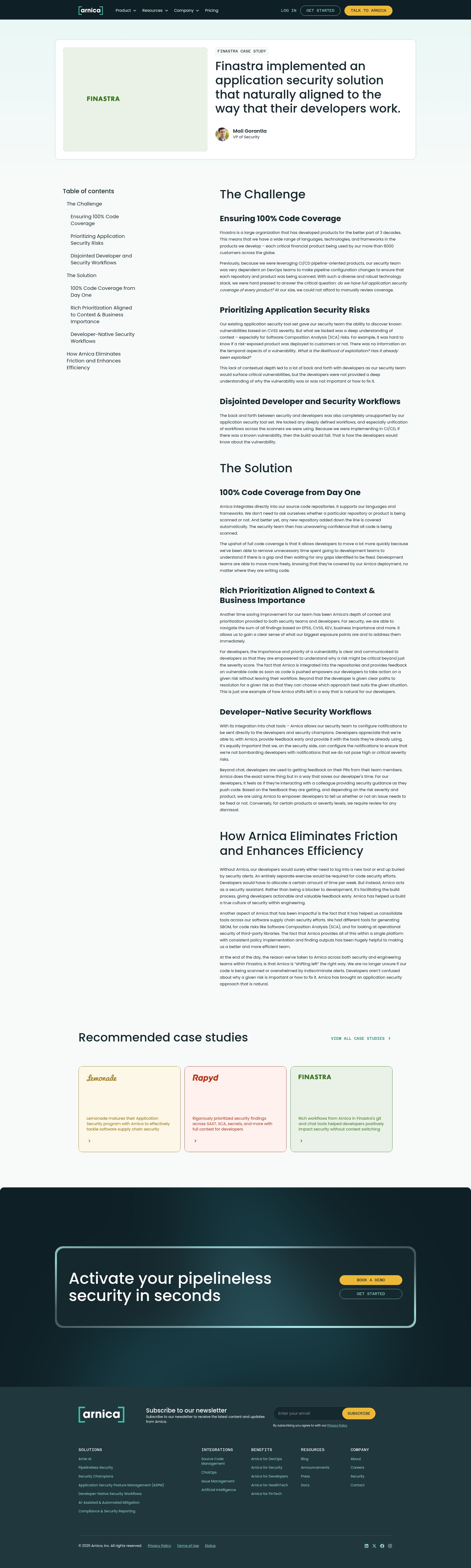 Screenshot of arnica.io