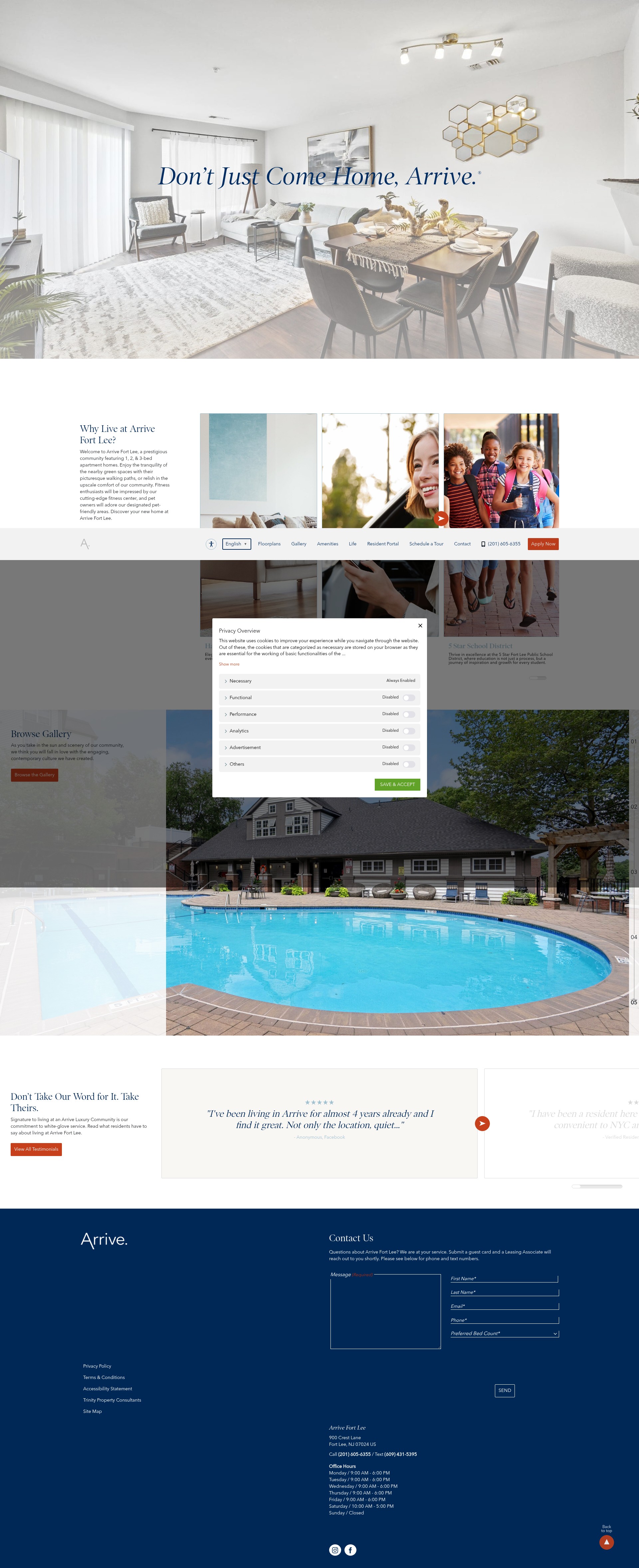 Screenshot of arrivefortlee.com