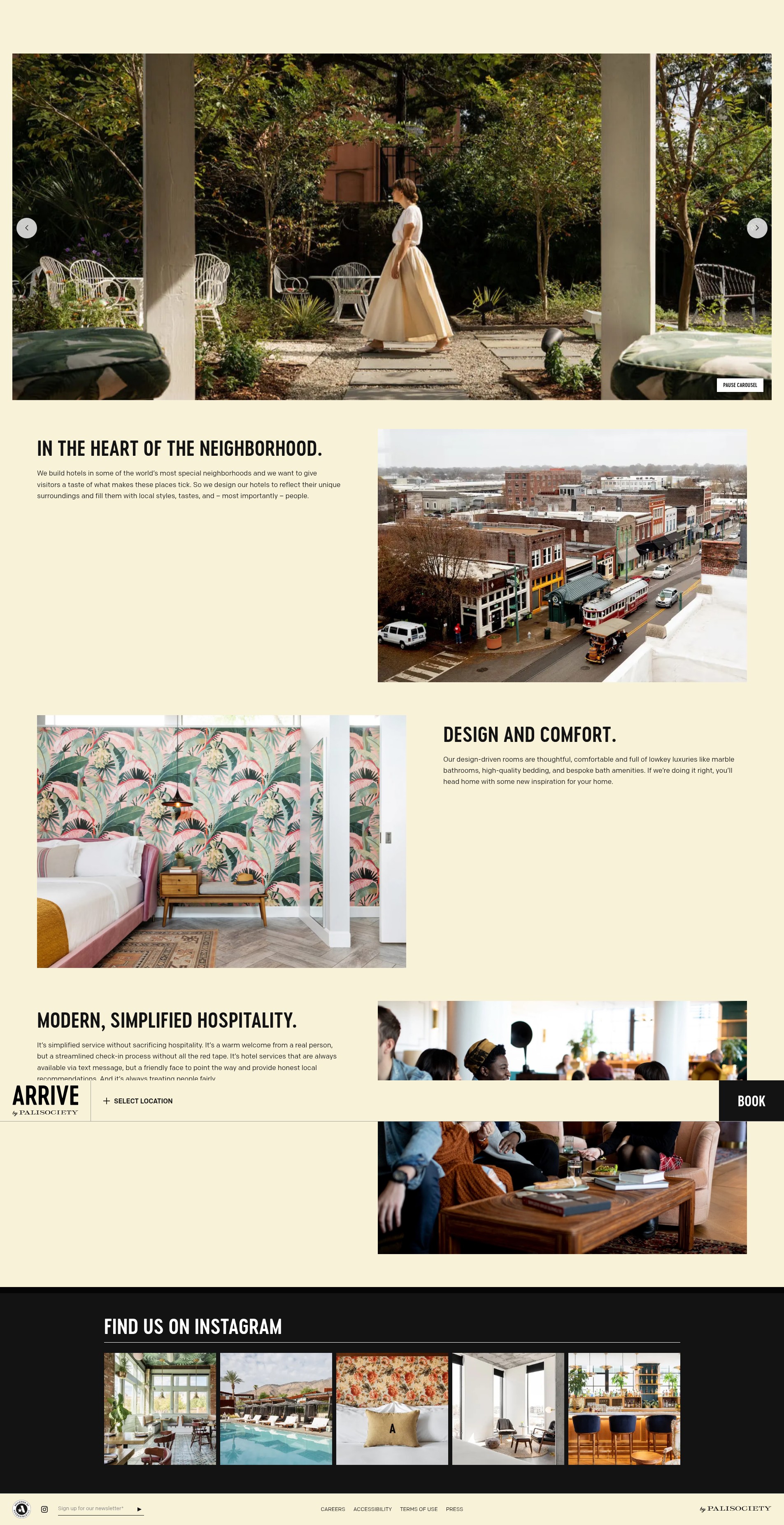 Screenshot of arrivehotels.com