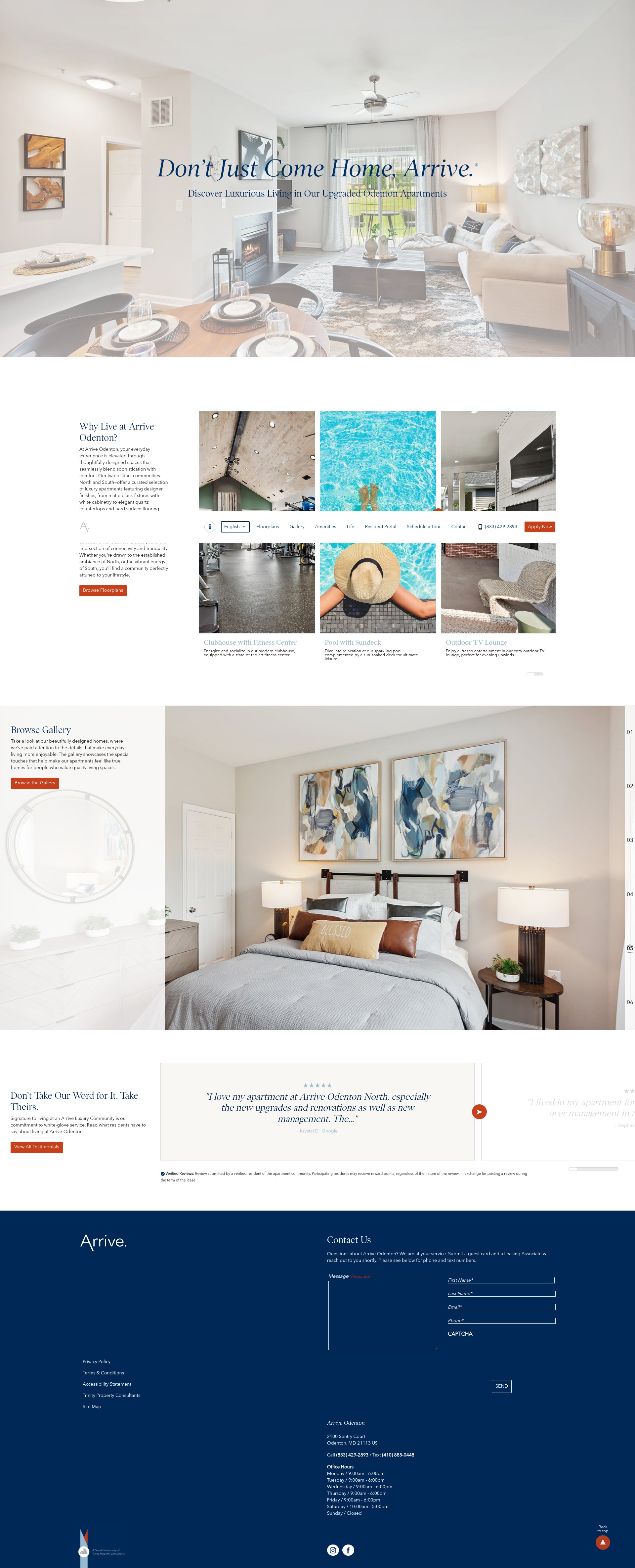 Screenshot of arriveodenton.com
