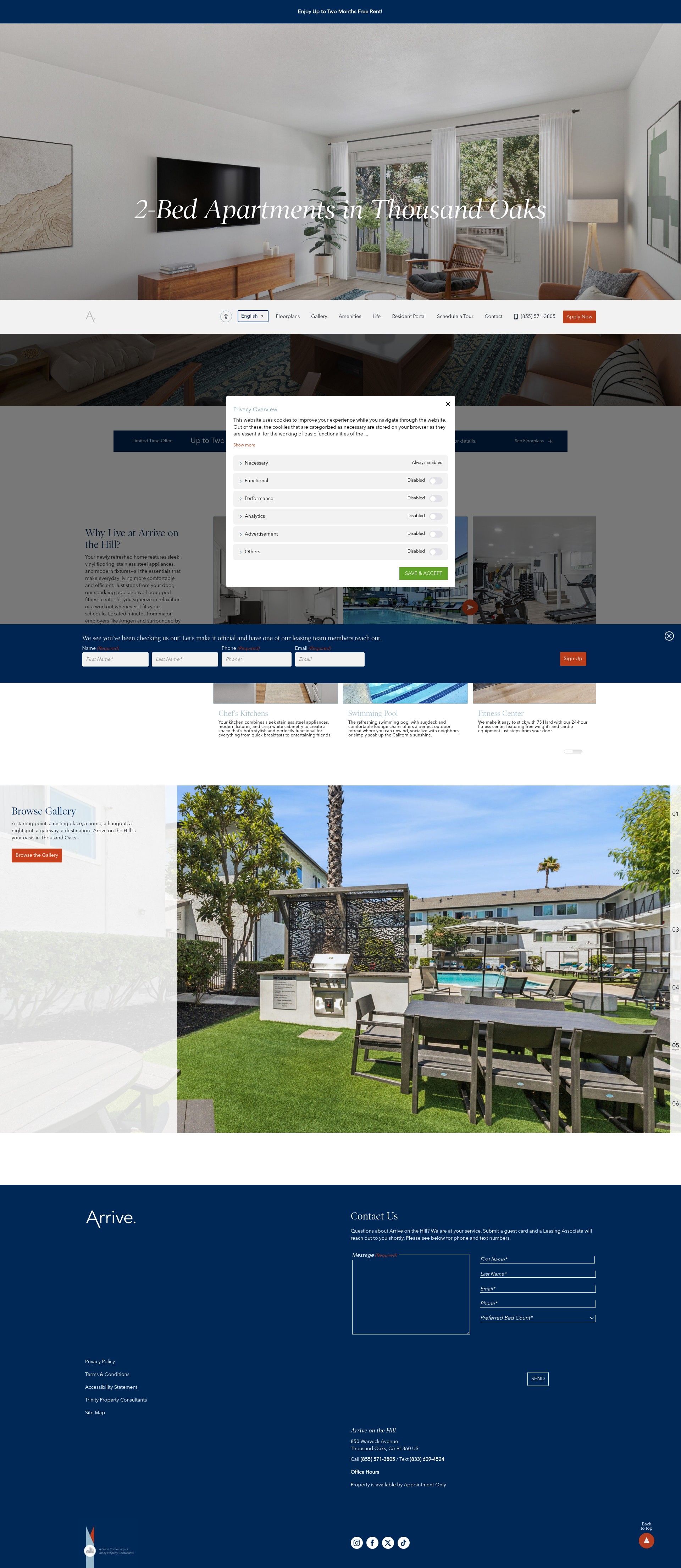 Screenshot of arriveonthehill.com