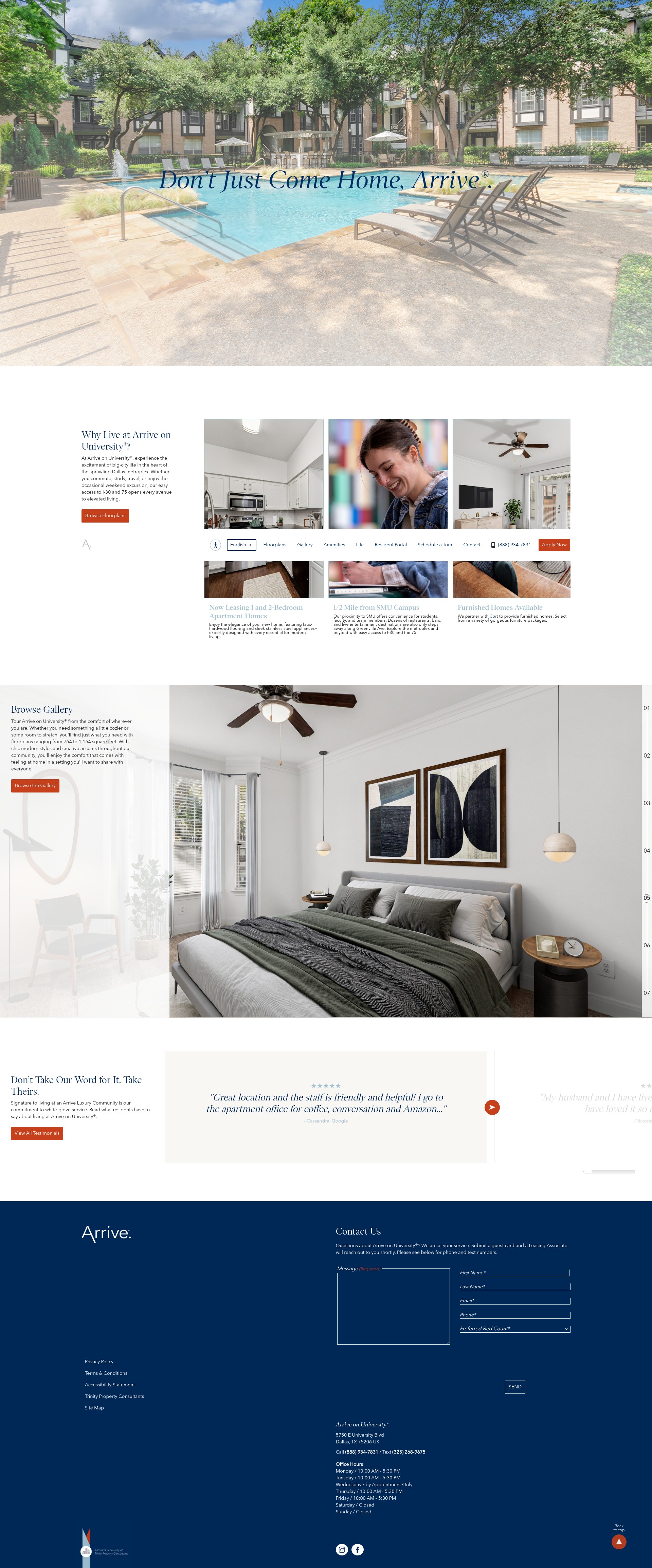 Screenshot of arriveonuniversity.com