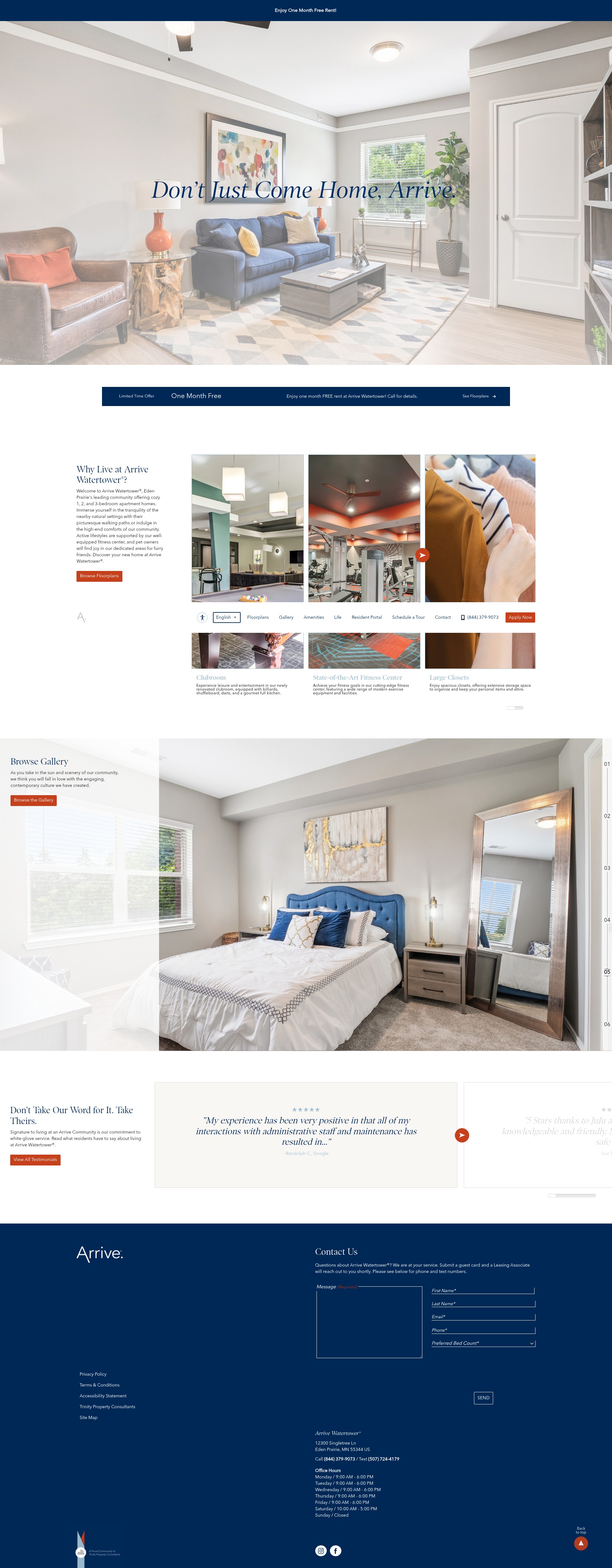 Screenshot of arrivewatertower.com