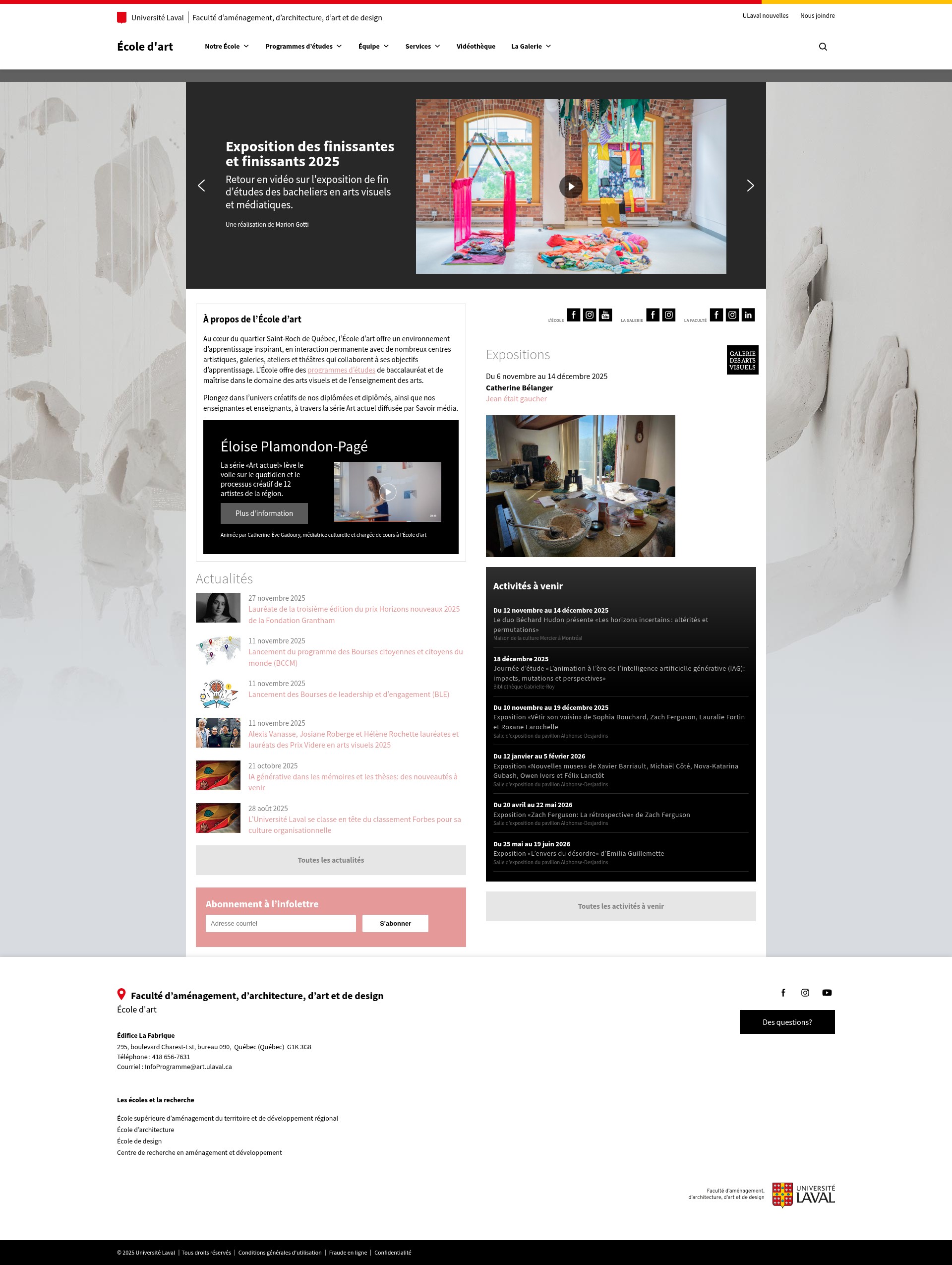 Screenshot of art.faaad.ulaval.ca