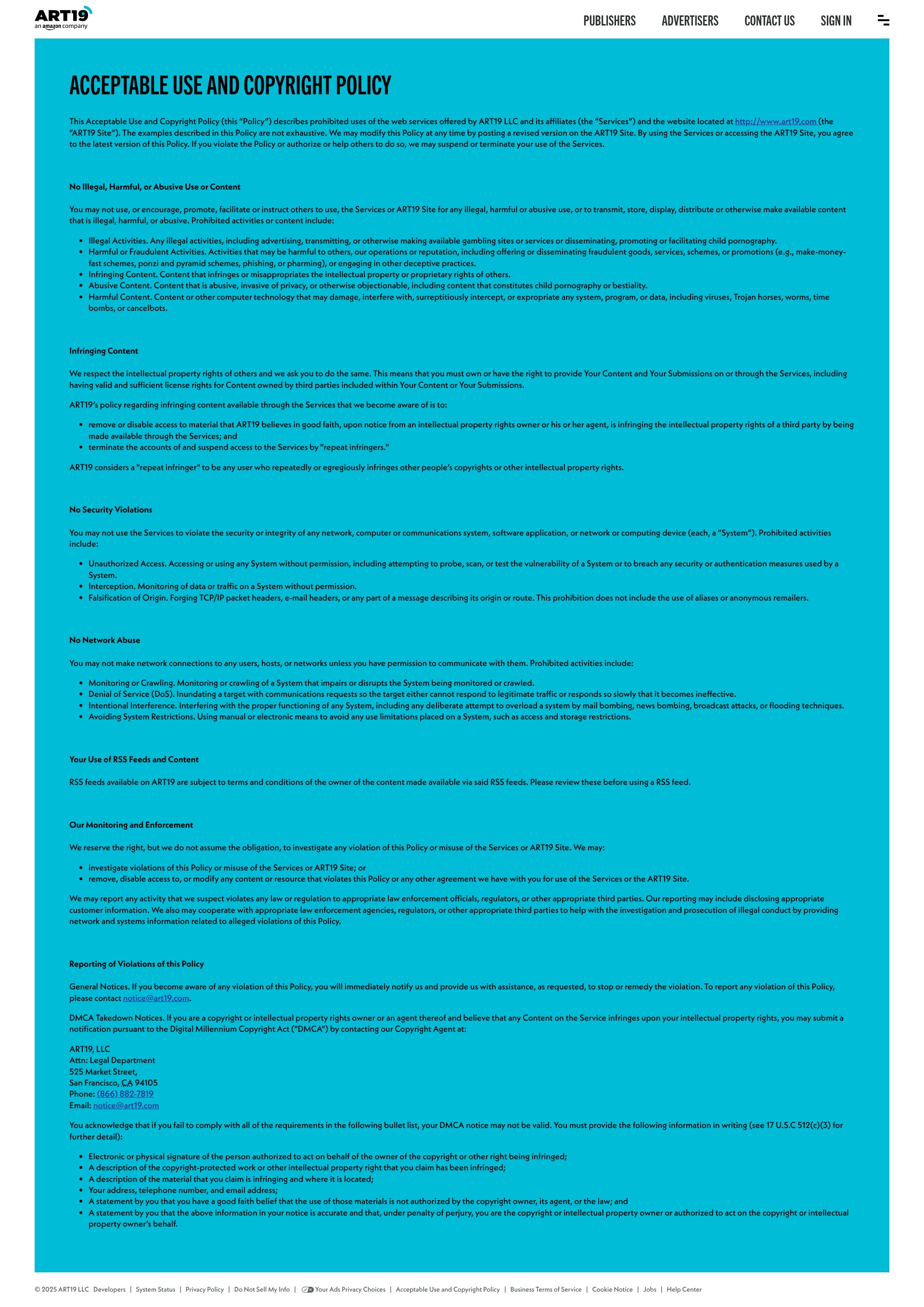 Screenshot of art19.com