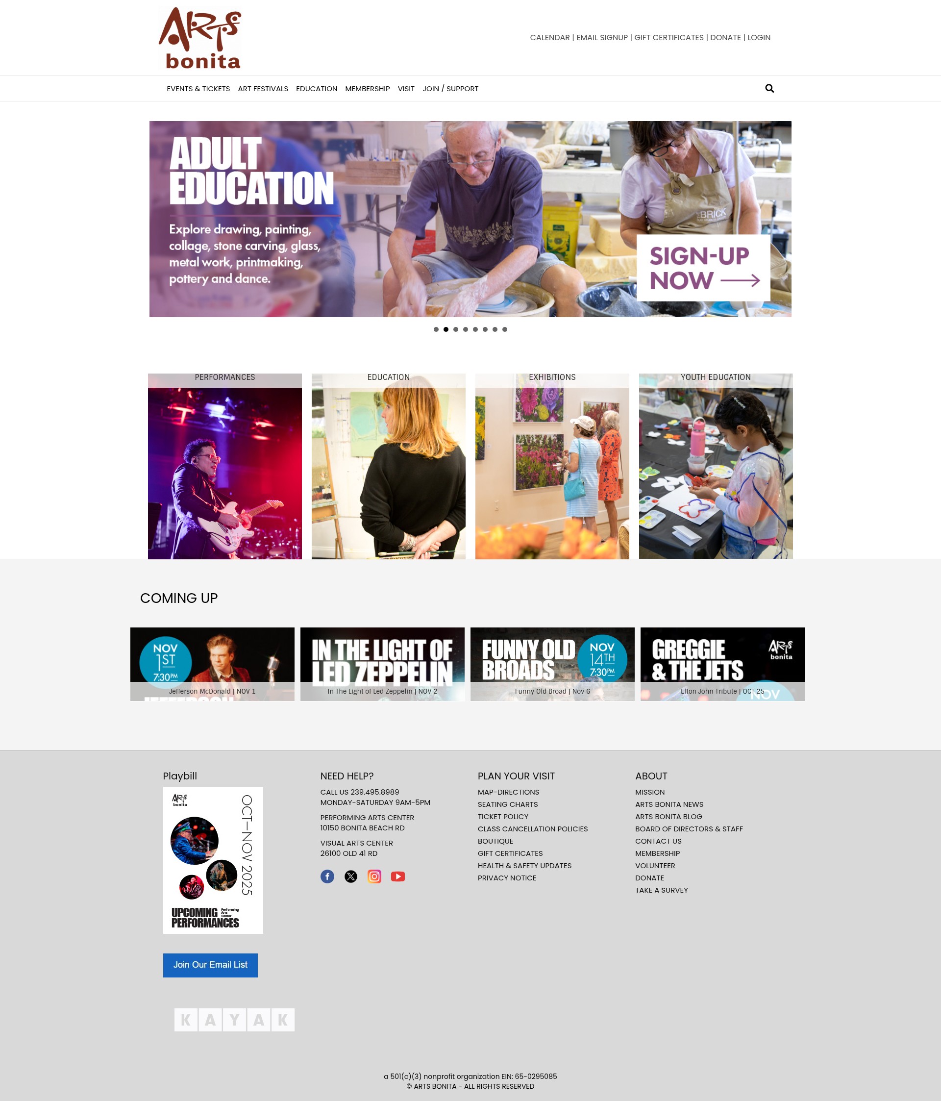 Screenshot of artcenterbonita.org