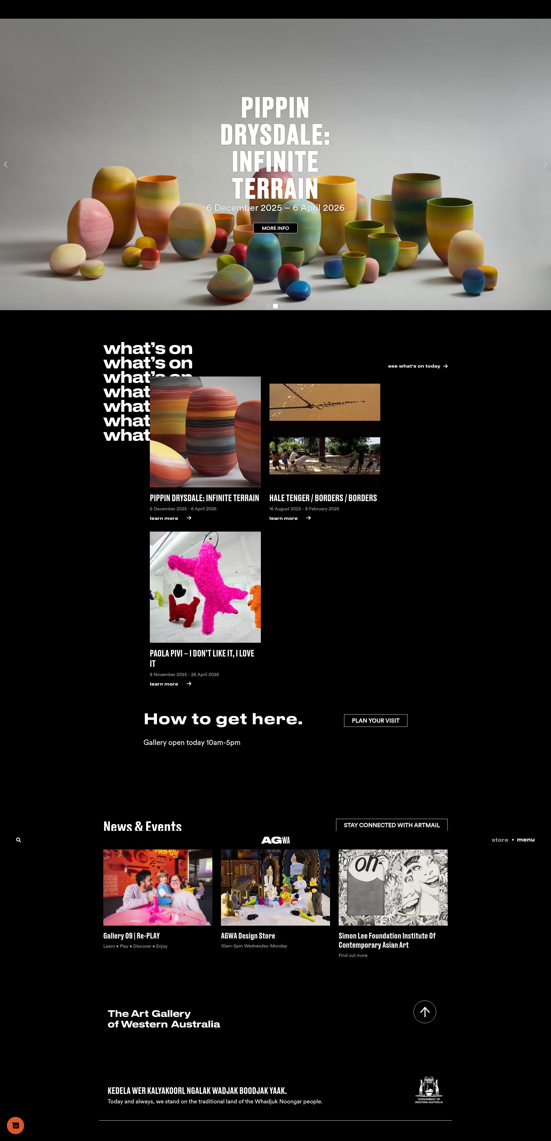 Screenshot of artgallery.wa.gov.au
