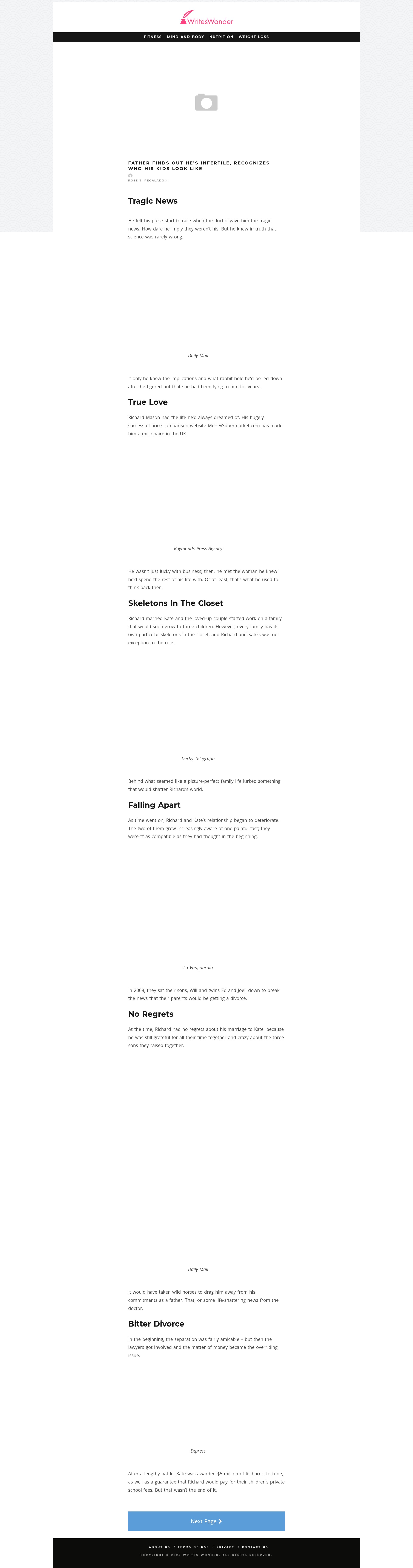Screenshot of article.writeswonder.com