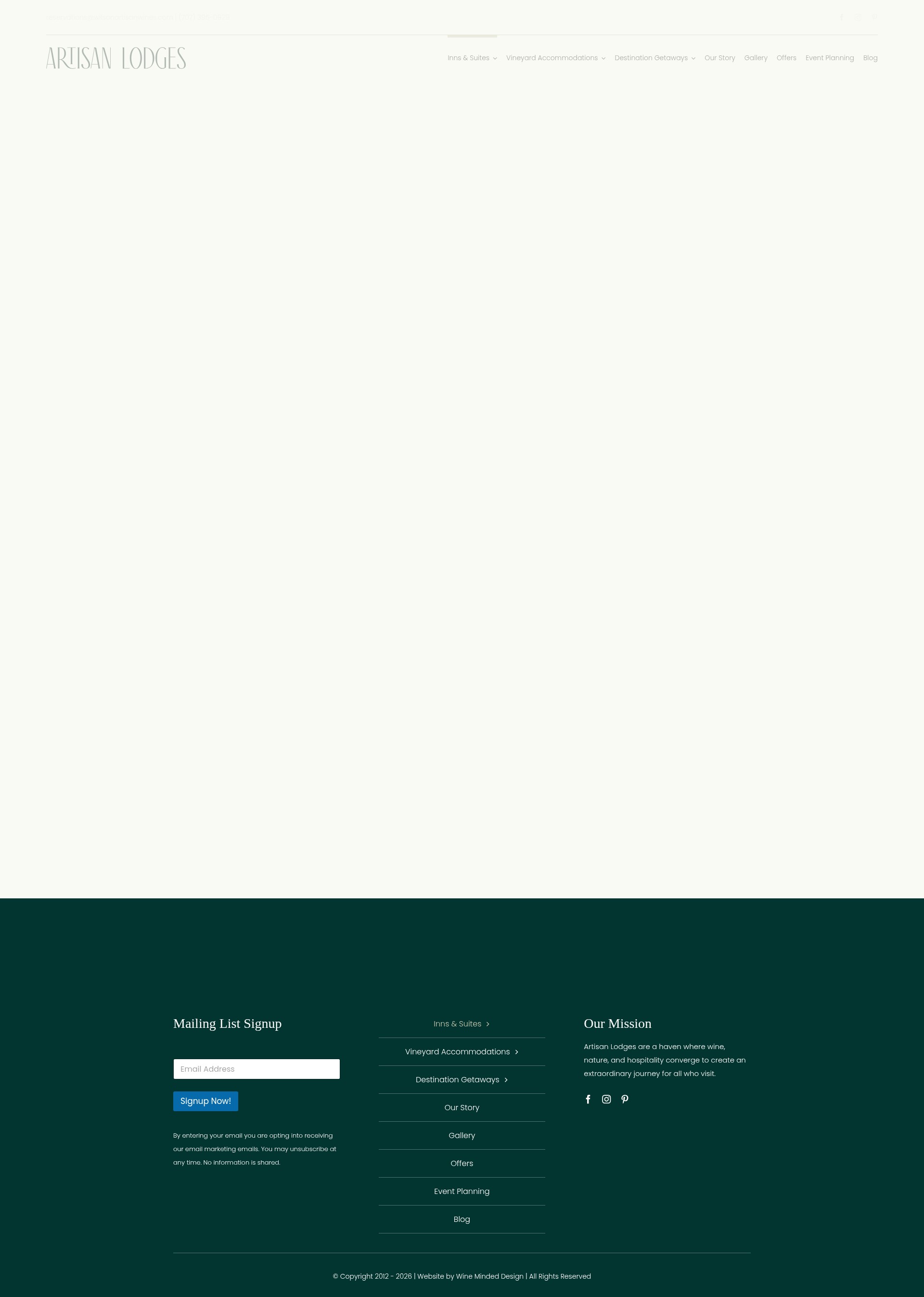 Screenshot of artisanlodges.com