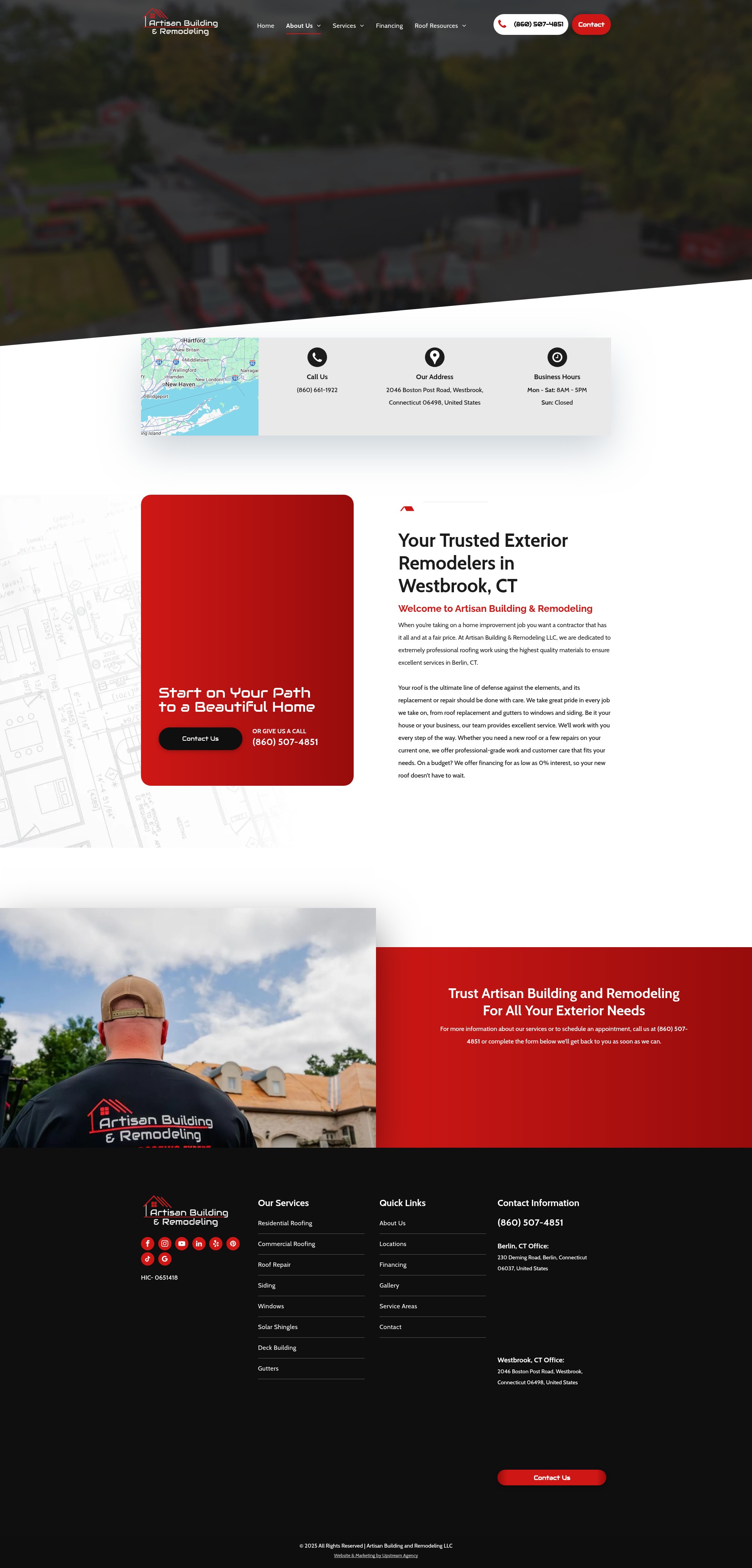 Screenshot of artisanroofingct.com