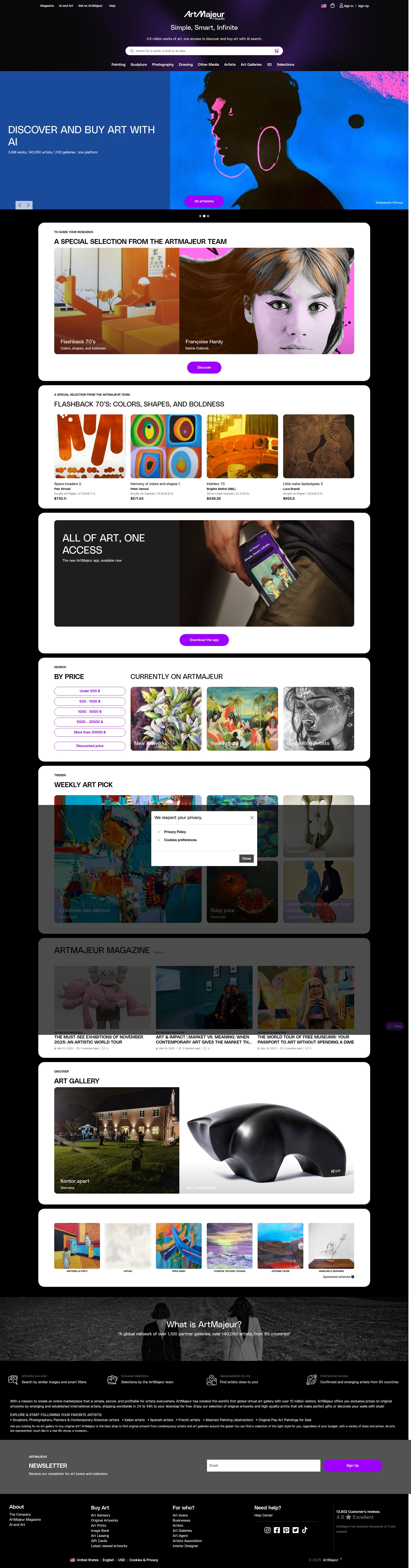 Screenshot of artmajeur.com