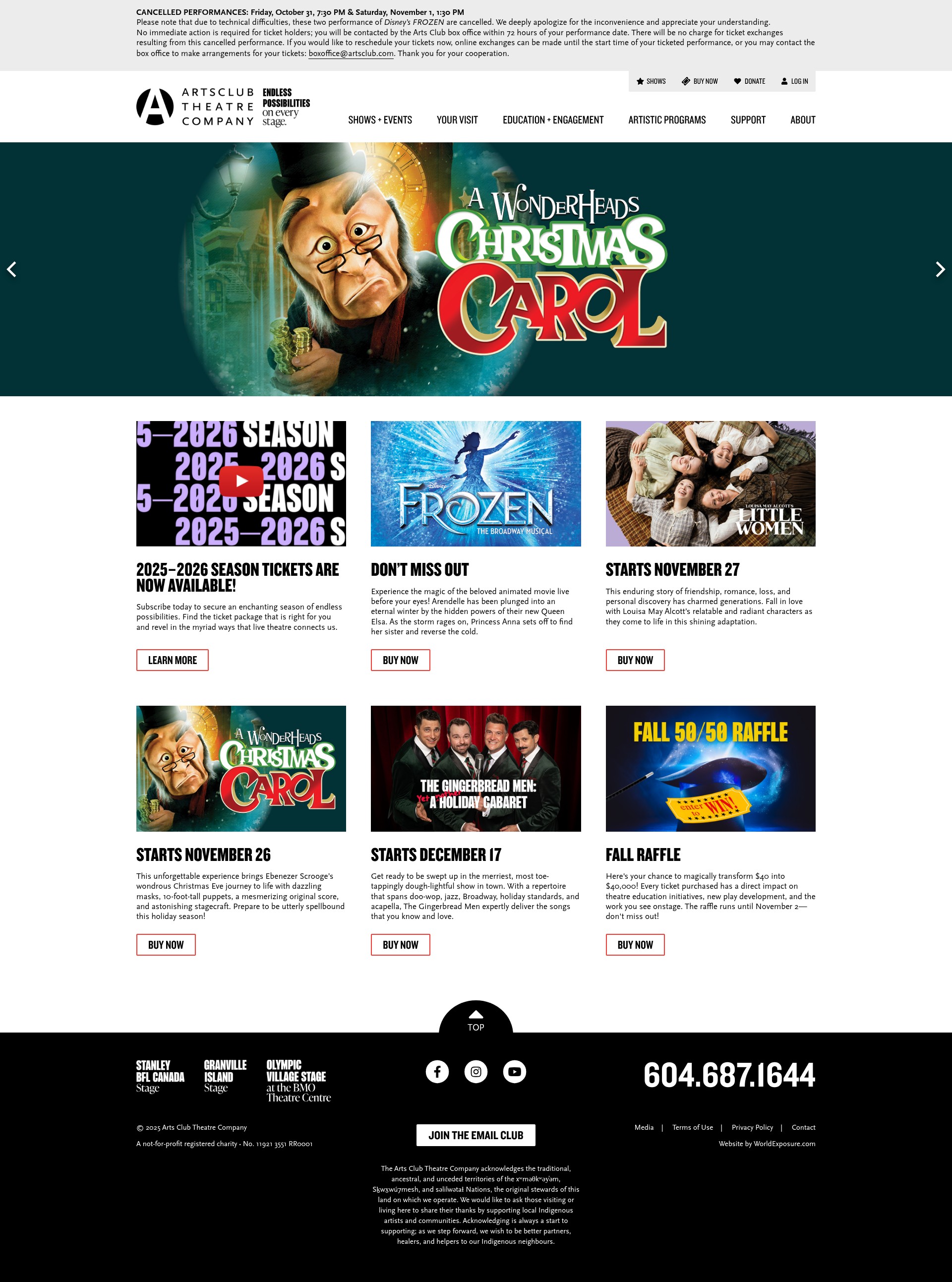 Screenshot of artsclub.com