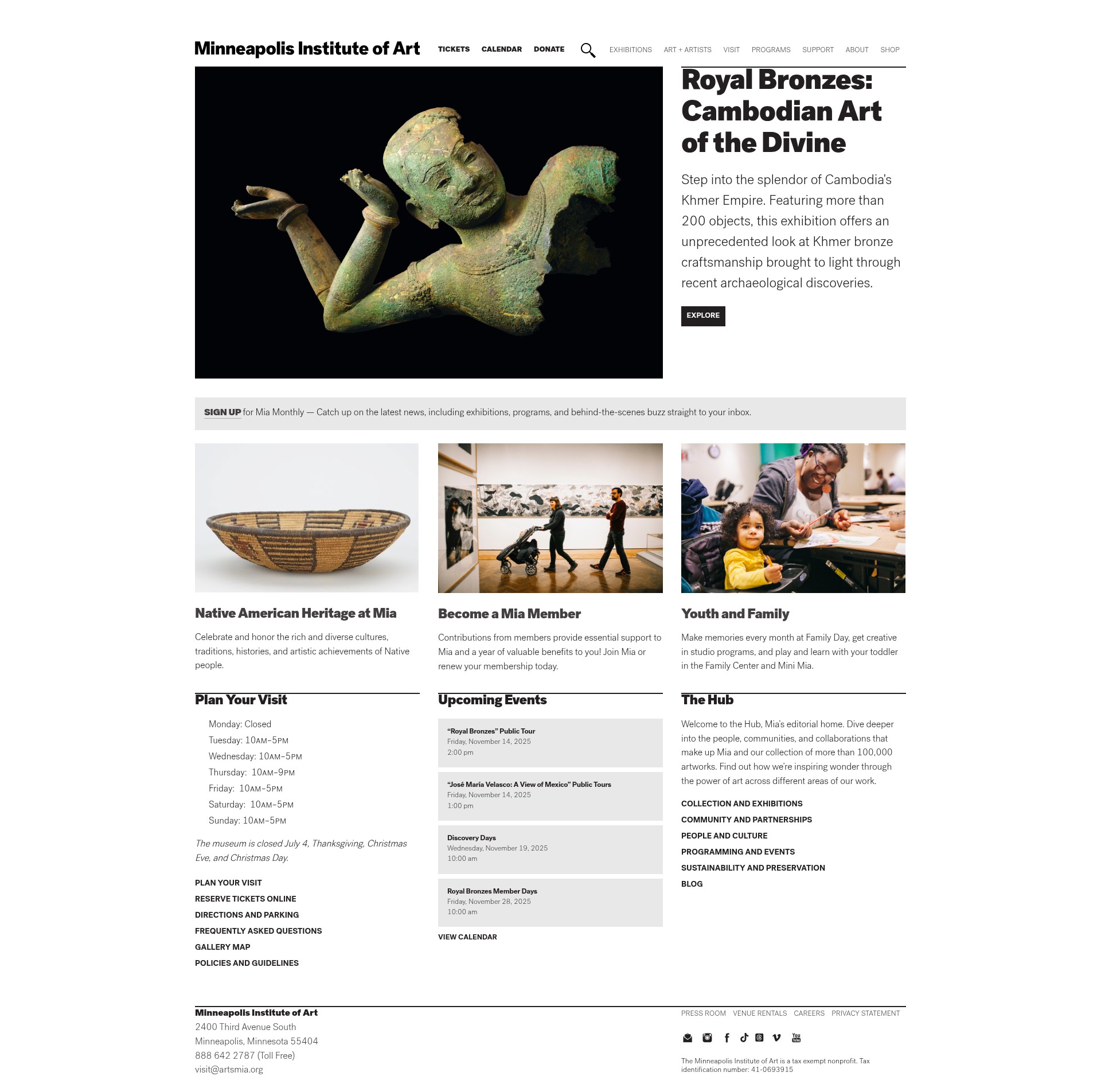 Screenshot of artsmia.org