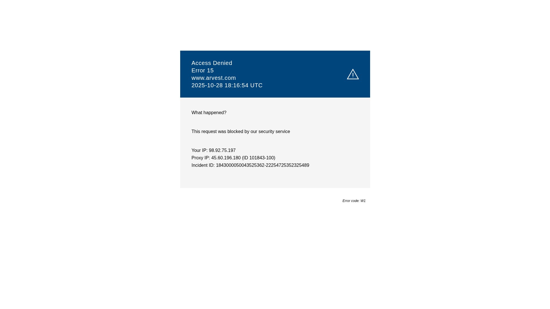 Screenshot of arvest.com