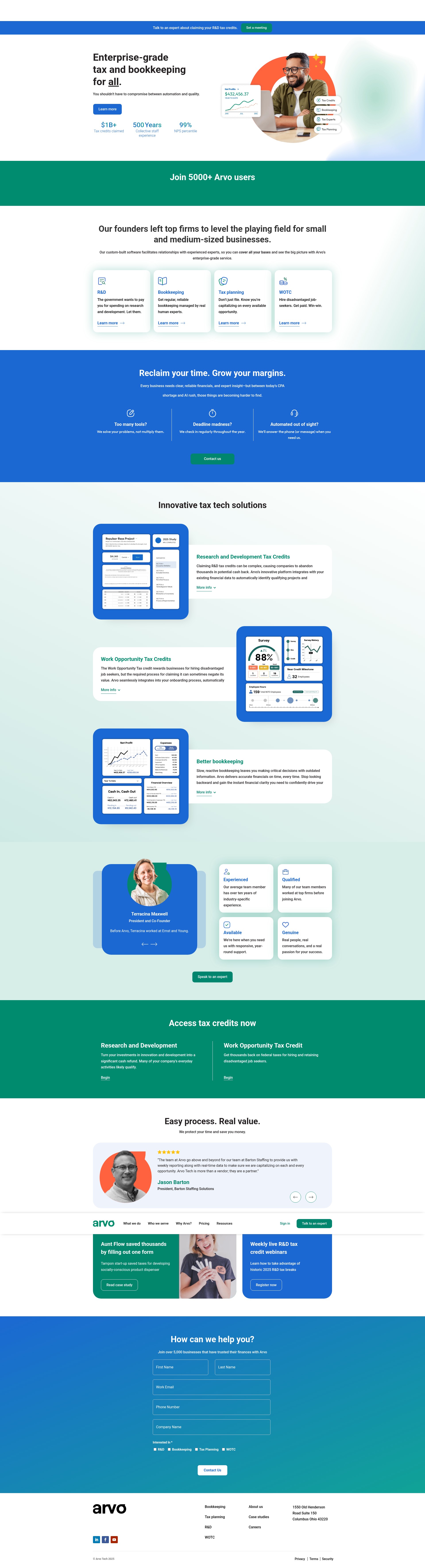 Screenshot of arvotech.com
