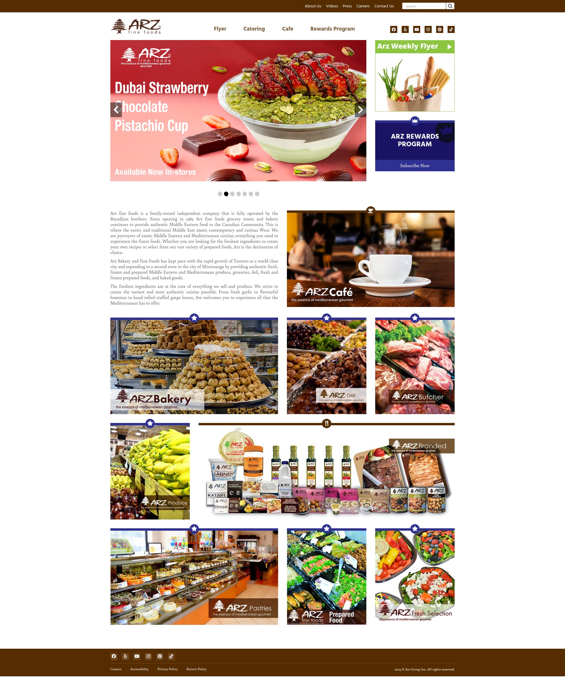 Screenshot of arzfinefoods.com