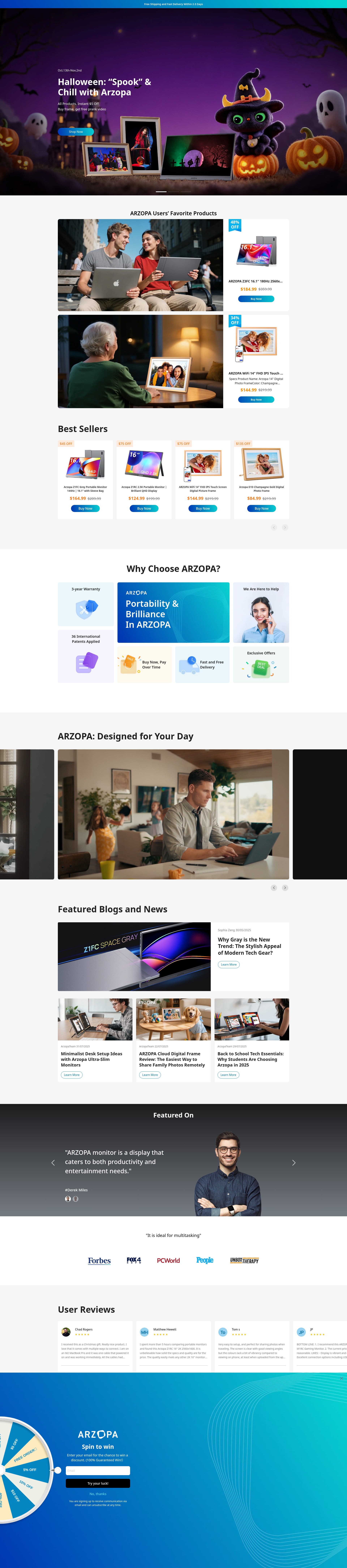 Screenshot of arzopa.com