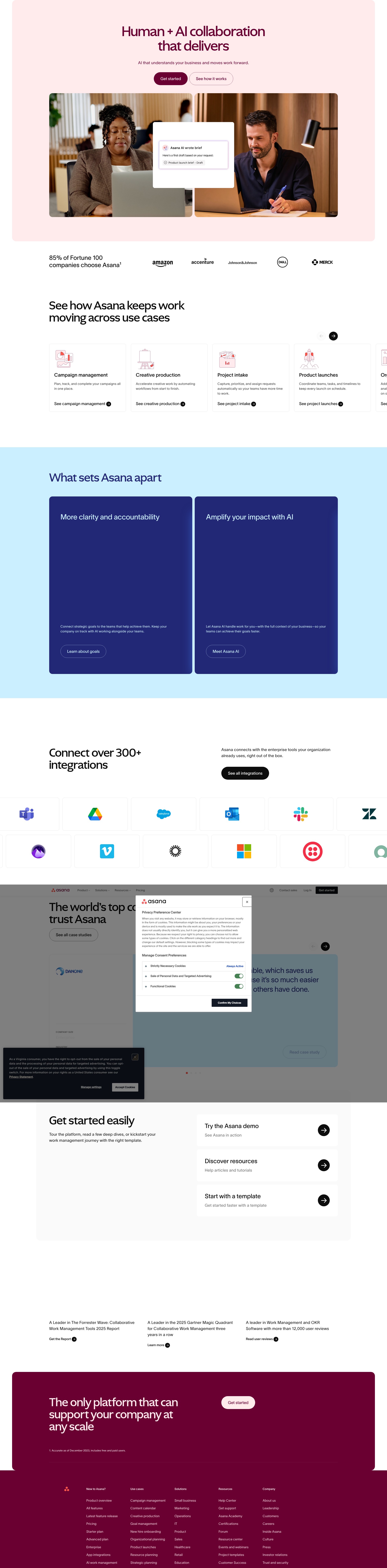 Screenshot of asana.com