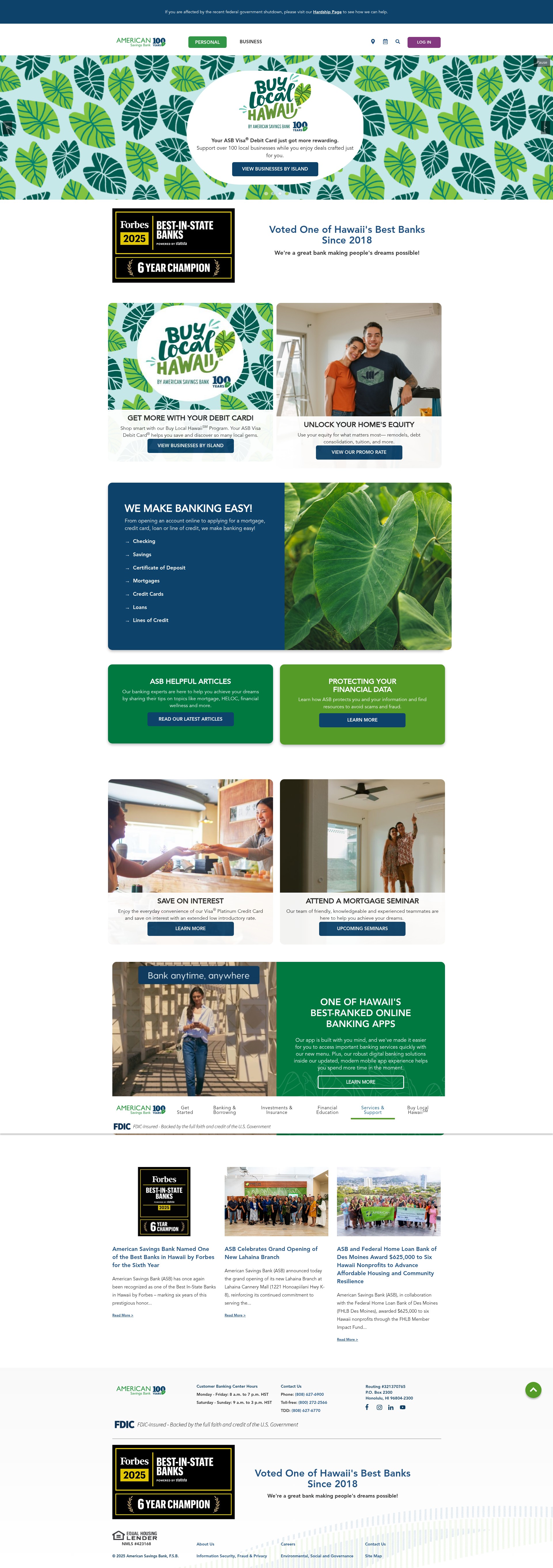 Screenshot of asbhawaii.com