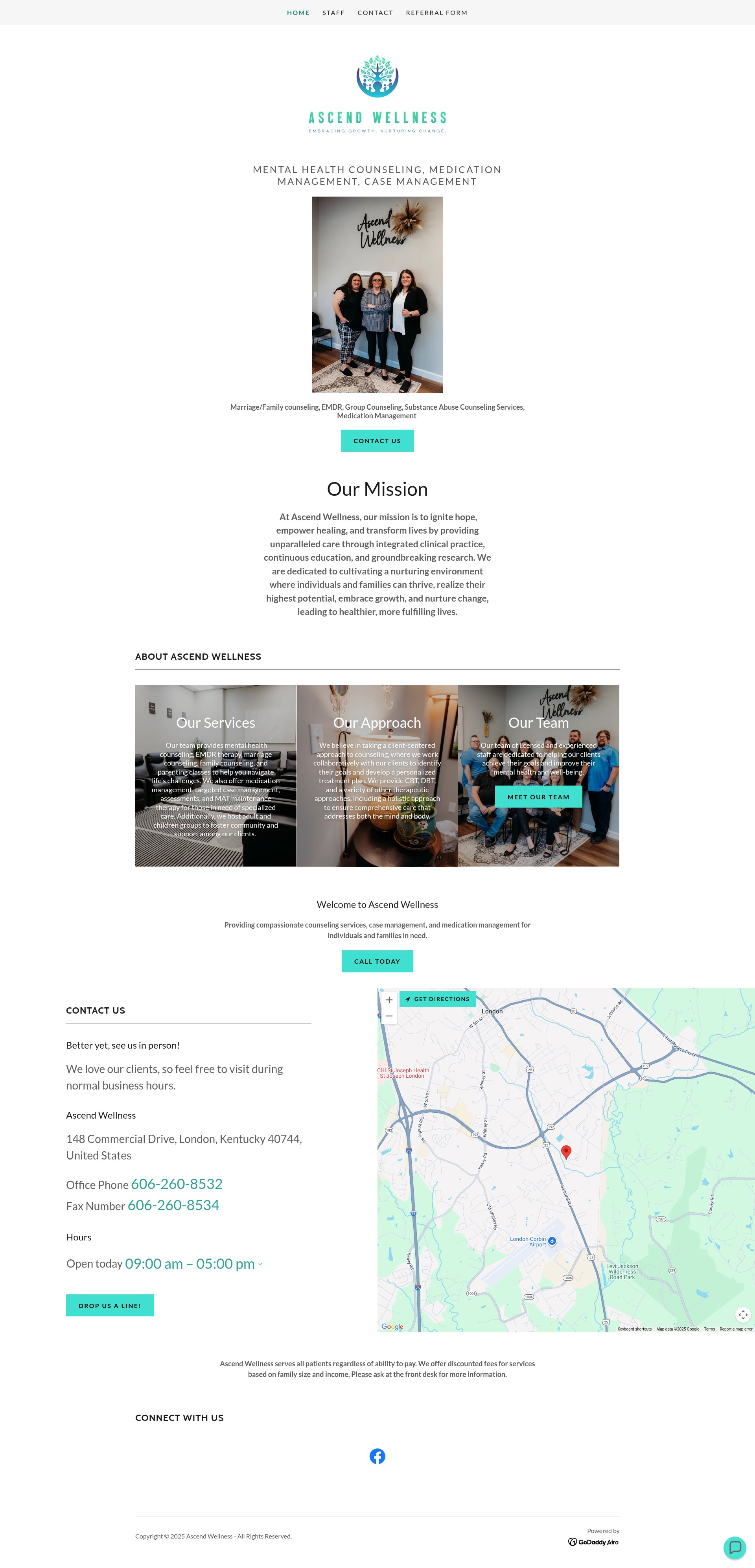 Screenshot of ascend-wellness.org