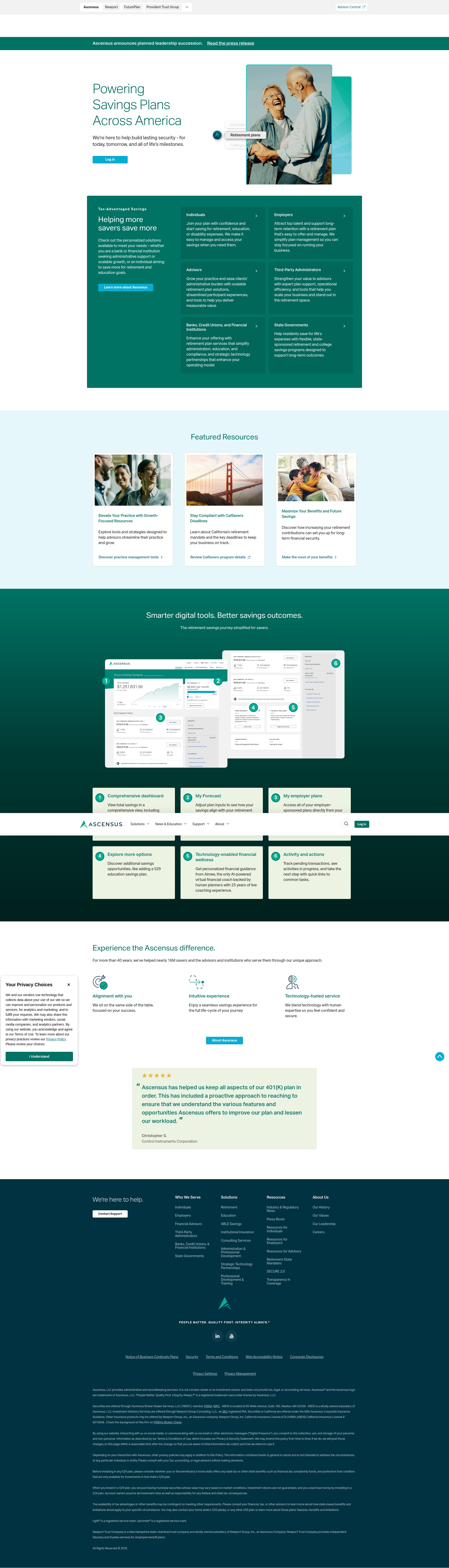 Screenshot of ascensus.com