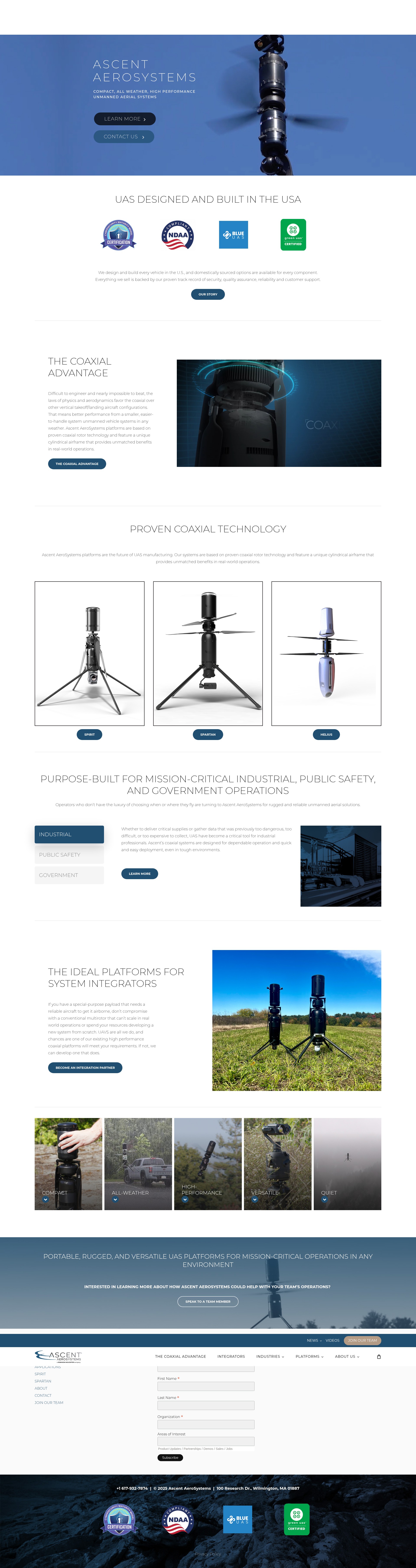 Screenshot of ascentaerosystems.com