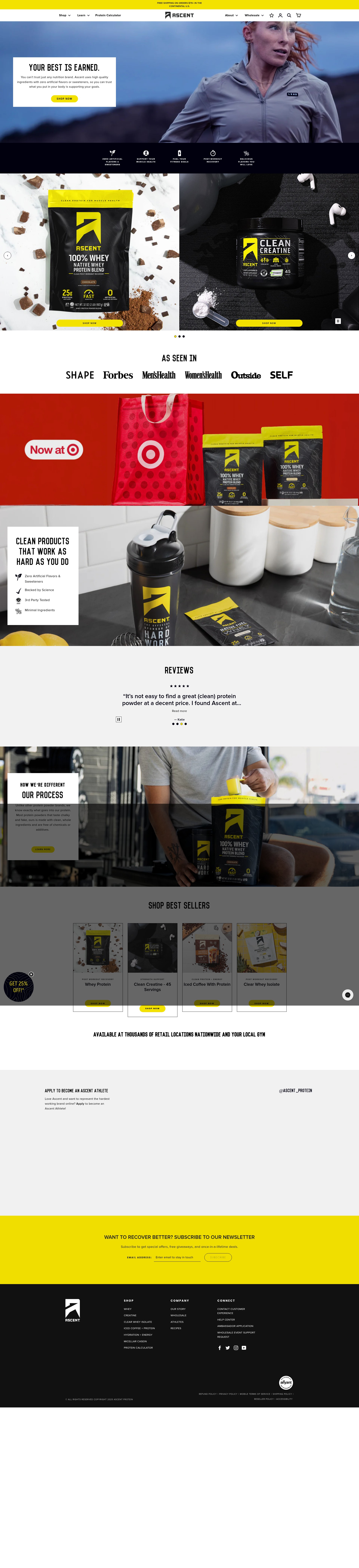 Screenshot of ascentprotein.com