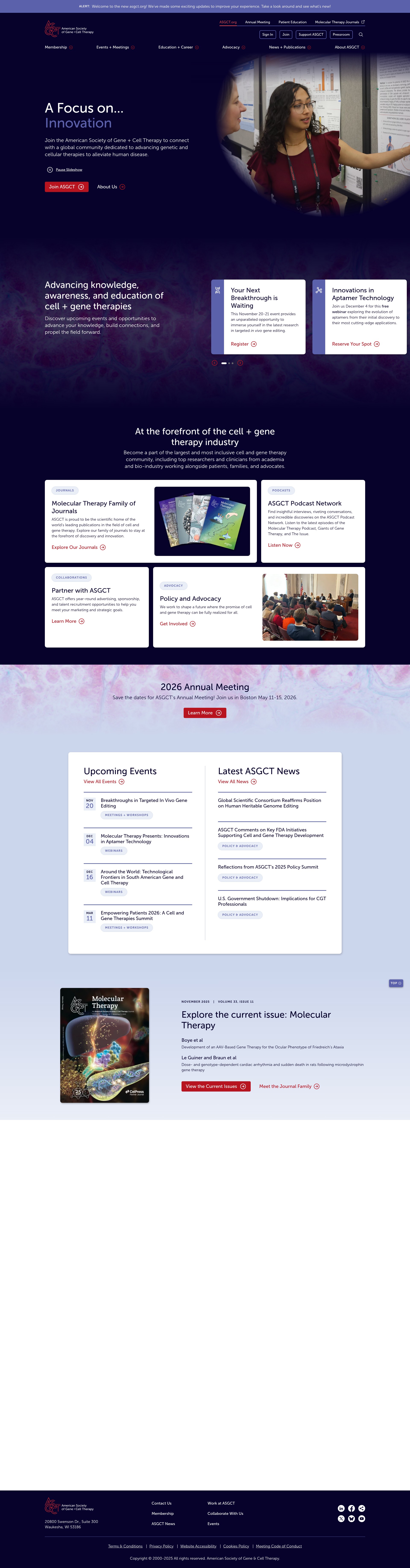 Screenshot of asgct.org