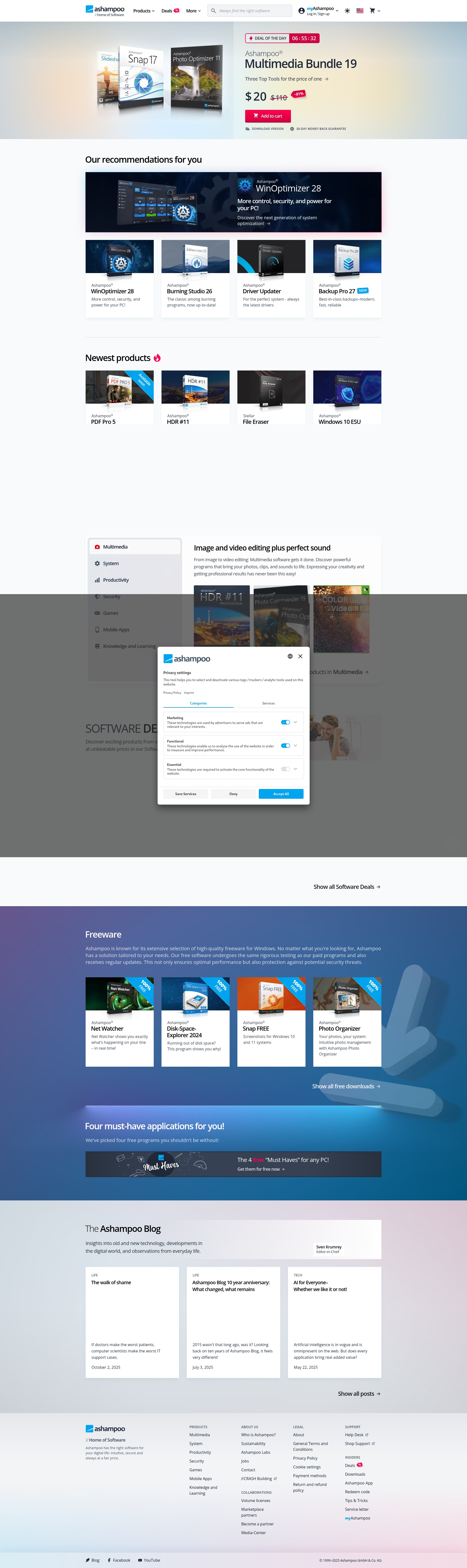 Screenshot of ashampoo.com