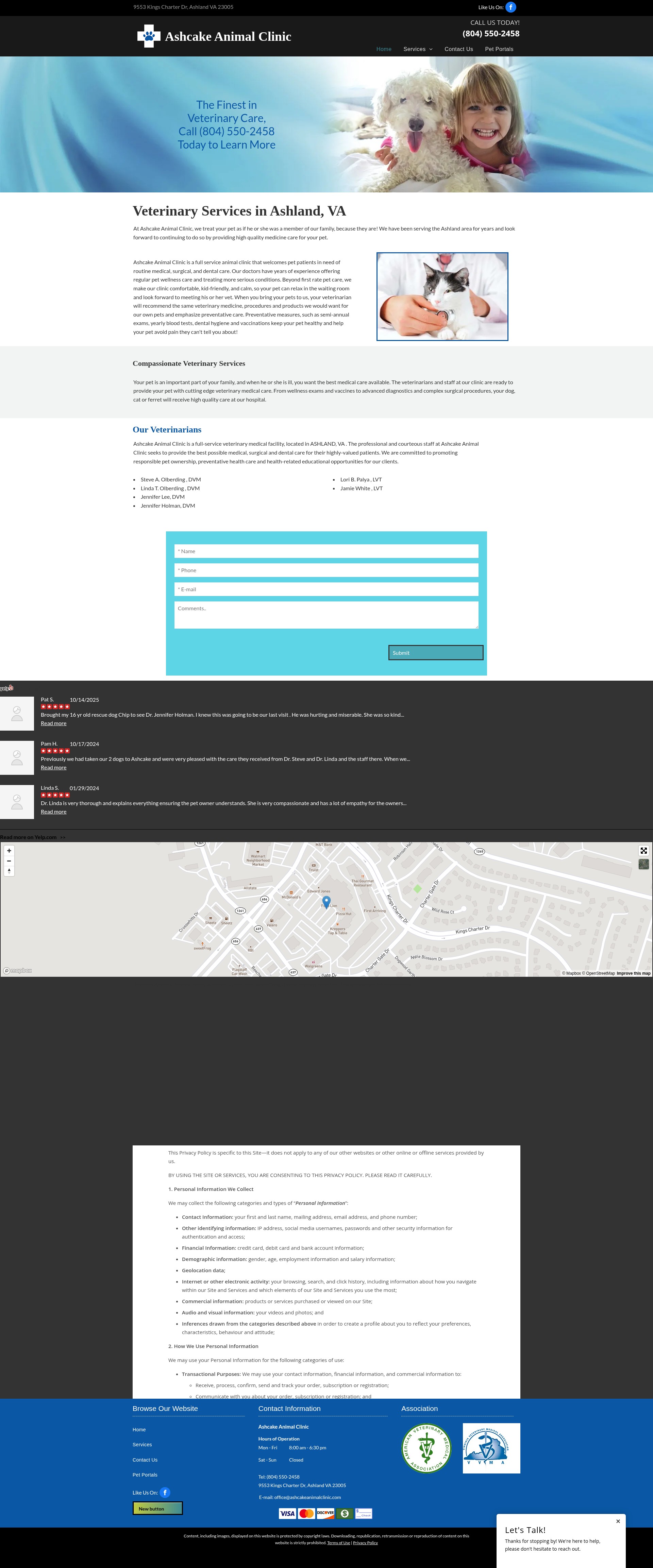 Screenshot of ashcakeanimalclinic.com