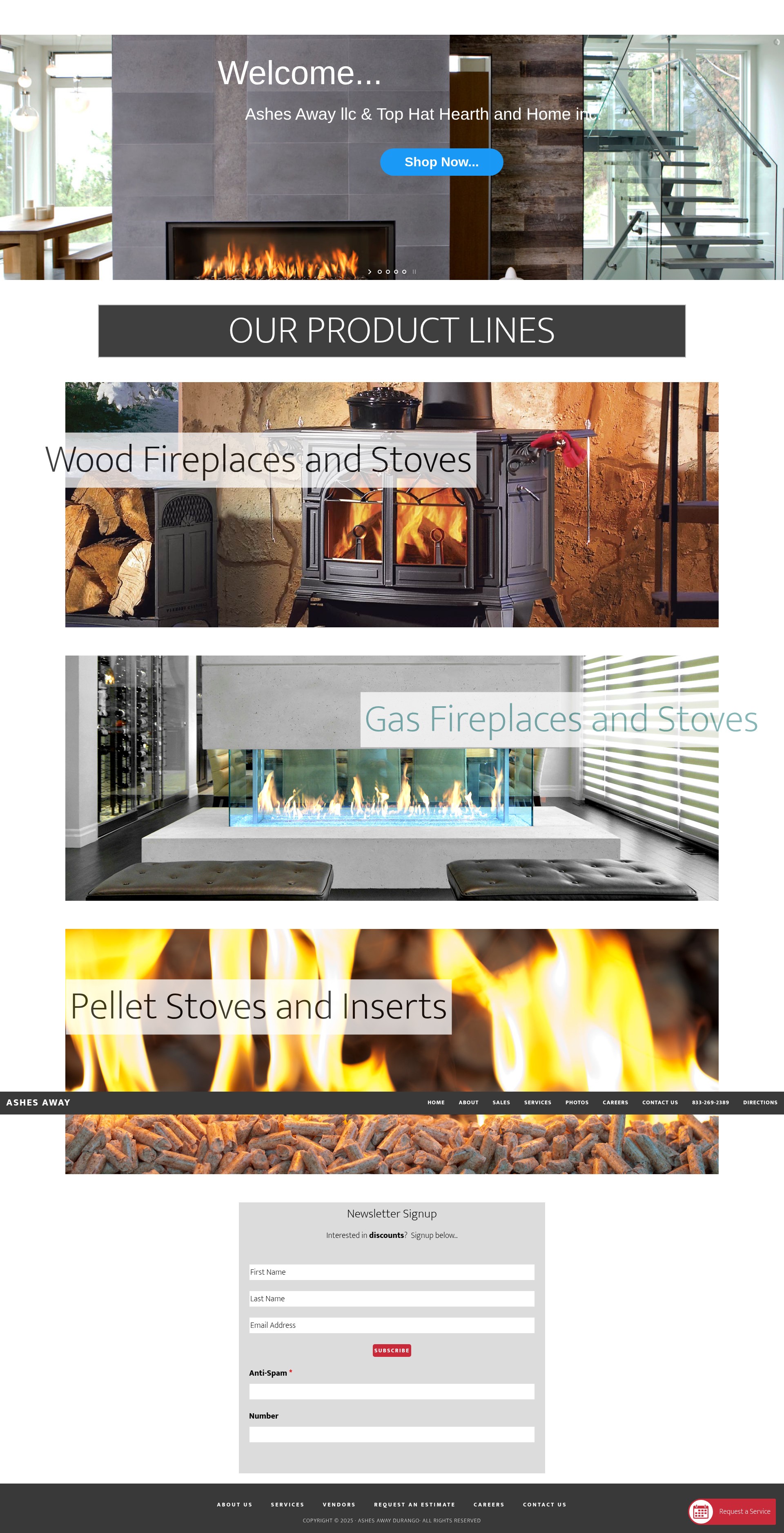 Screenshot of ashesawaydurango.com