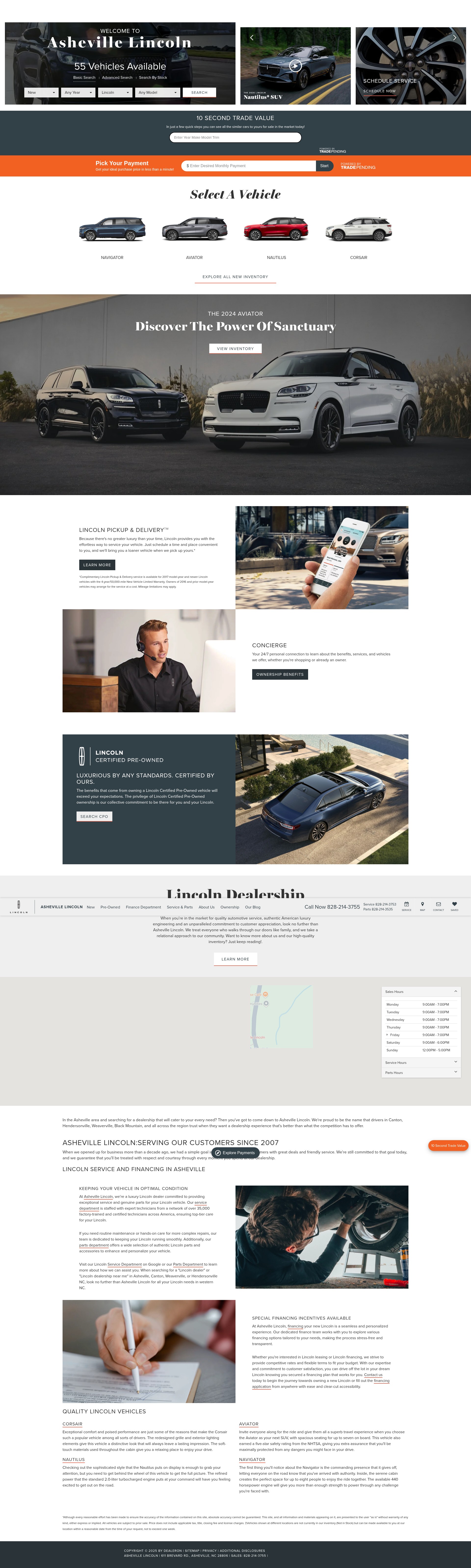 Screenshot of ashevillelincoln.com