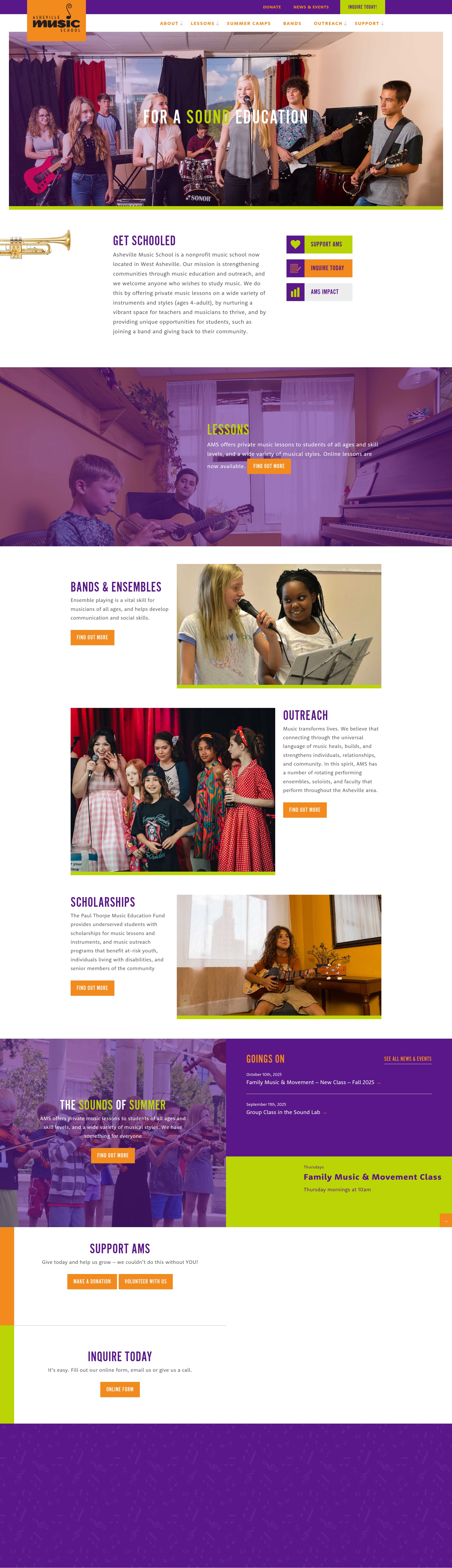 Screenshot of ashevillemusicschool.org