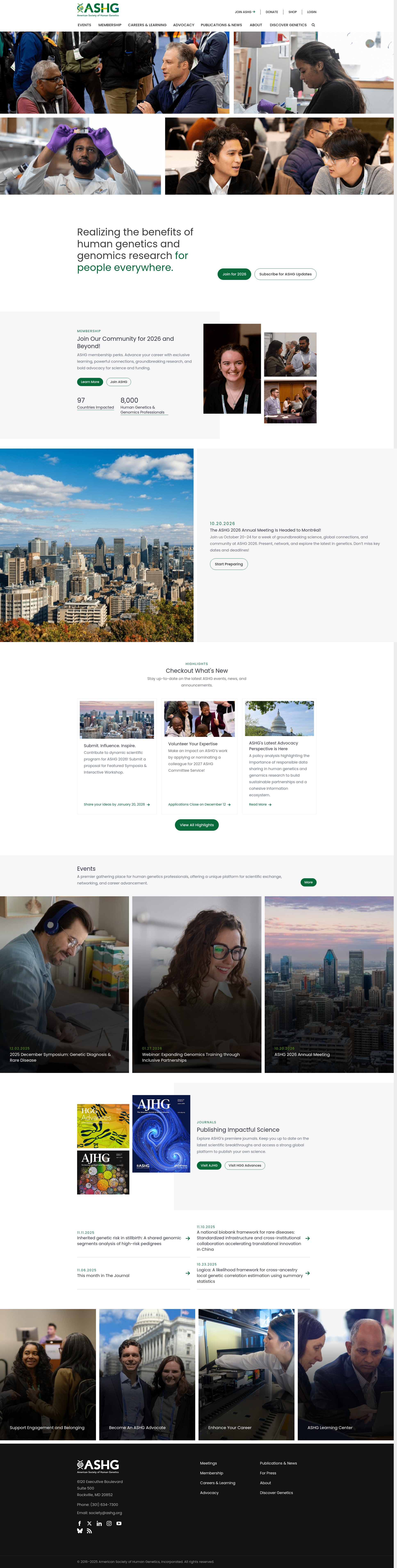 Screenshot of ashg.org