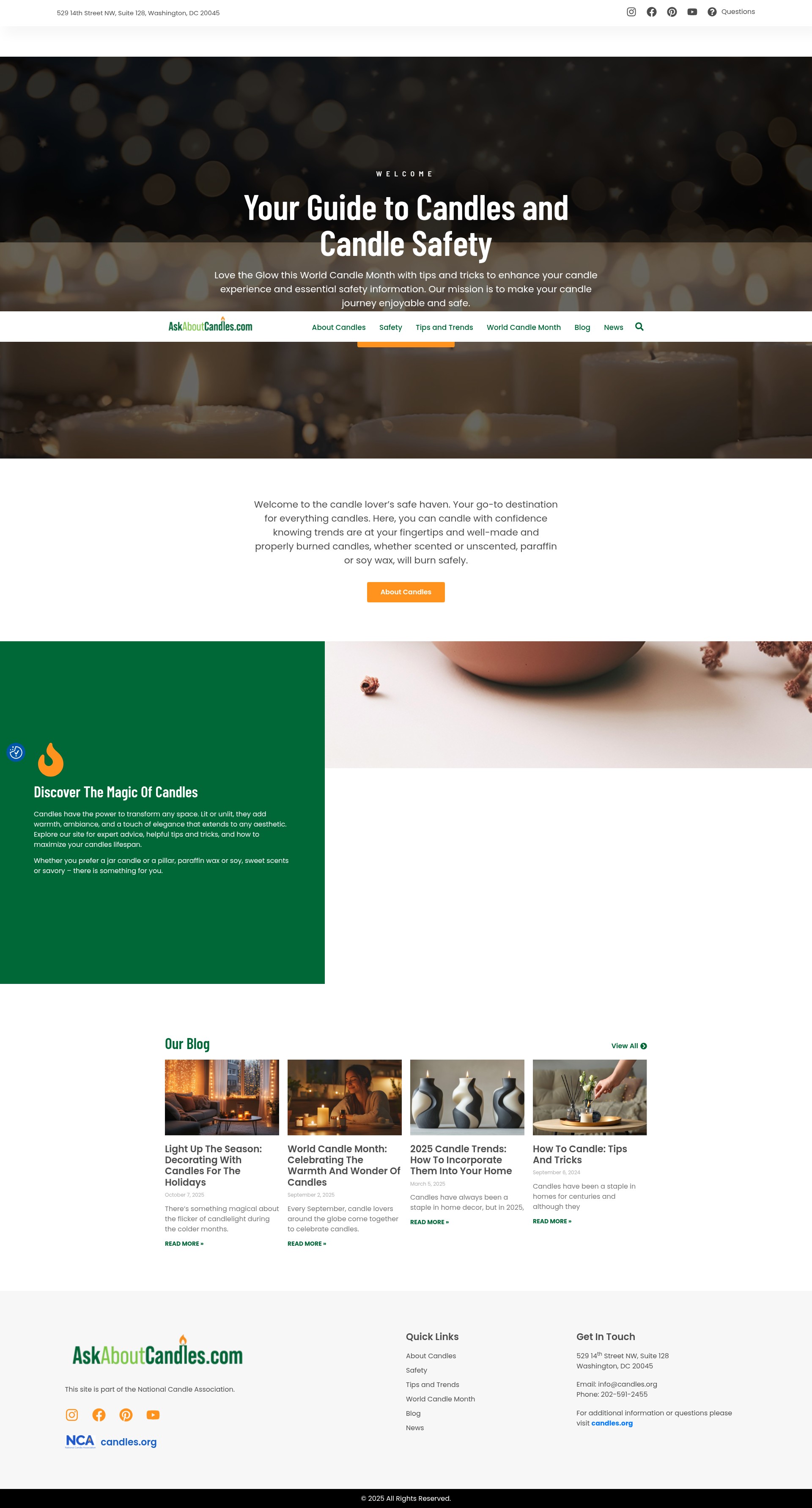 Screenshot of askaboutcandles.com
