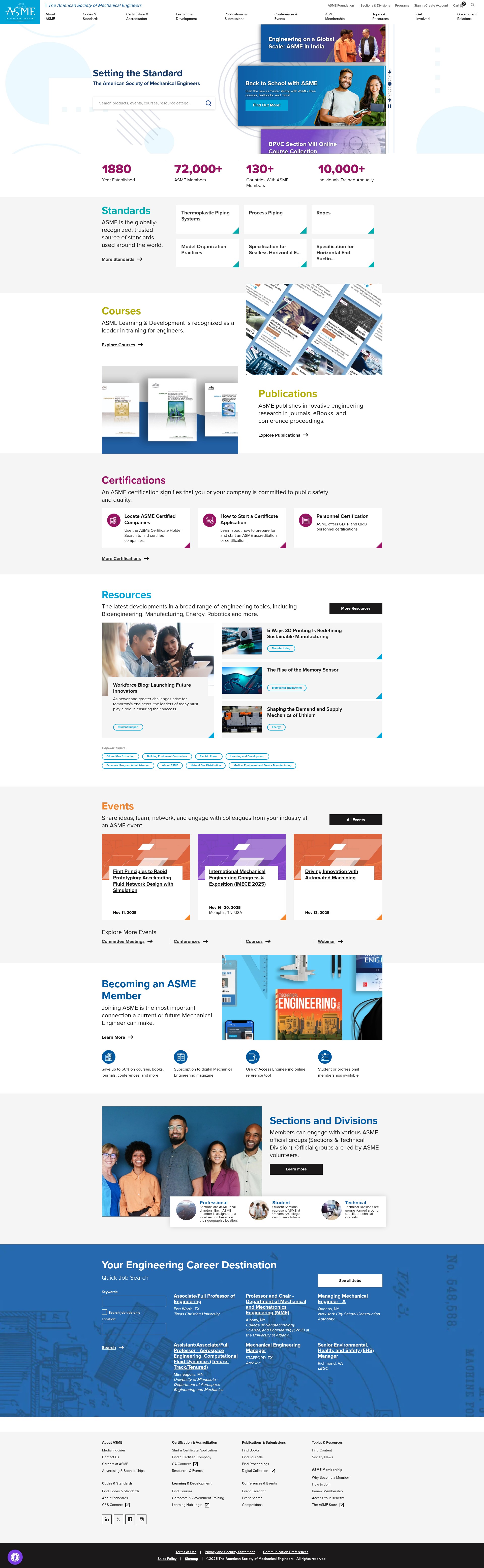 Screenshot of asme.org
