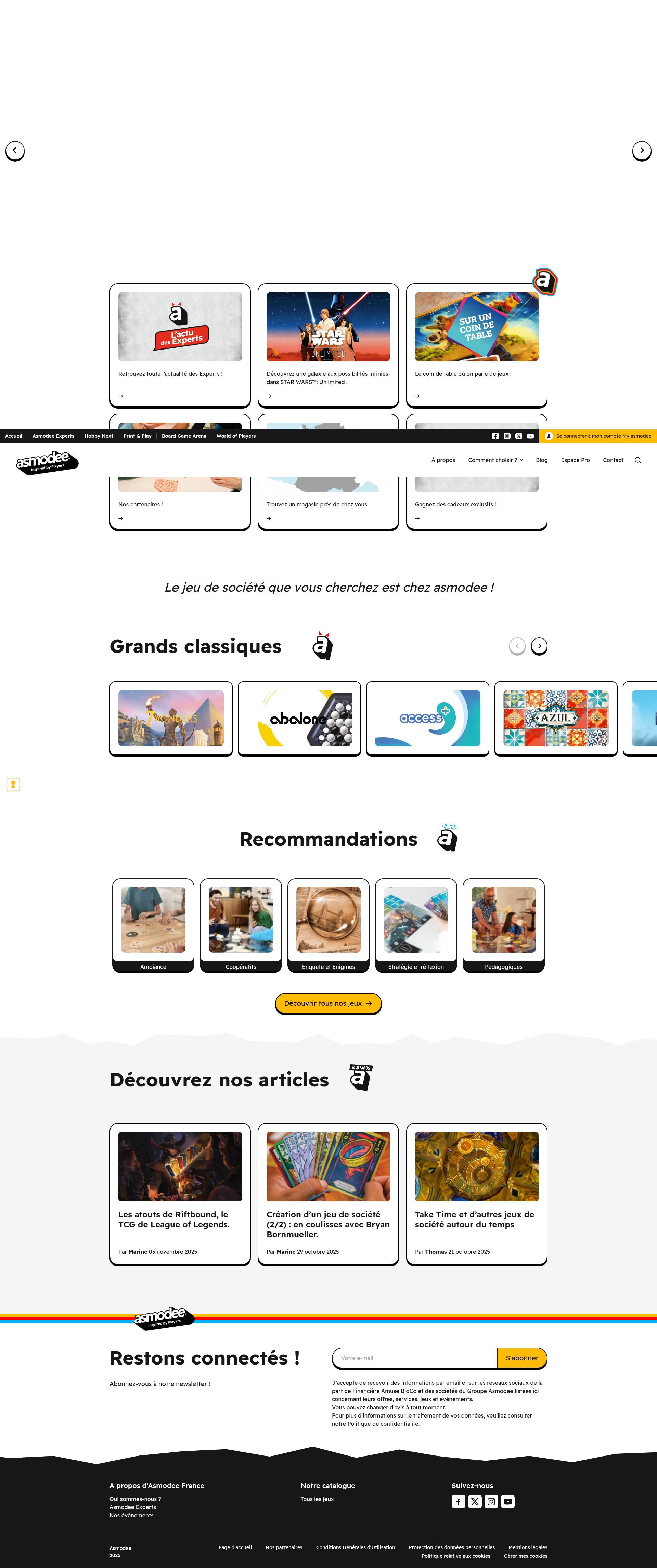 Screenshot of asmodee.fr