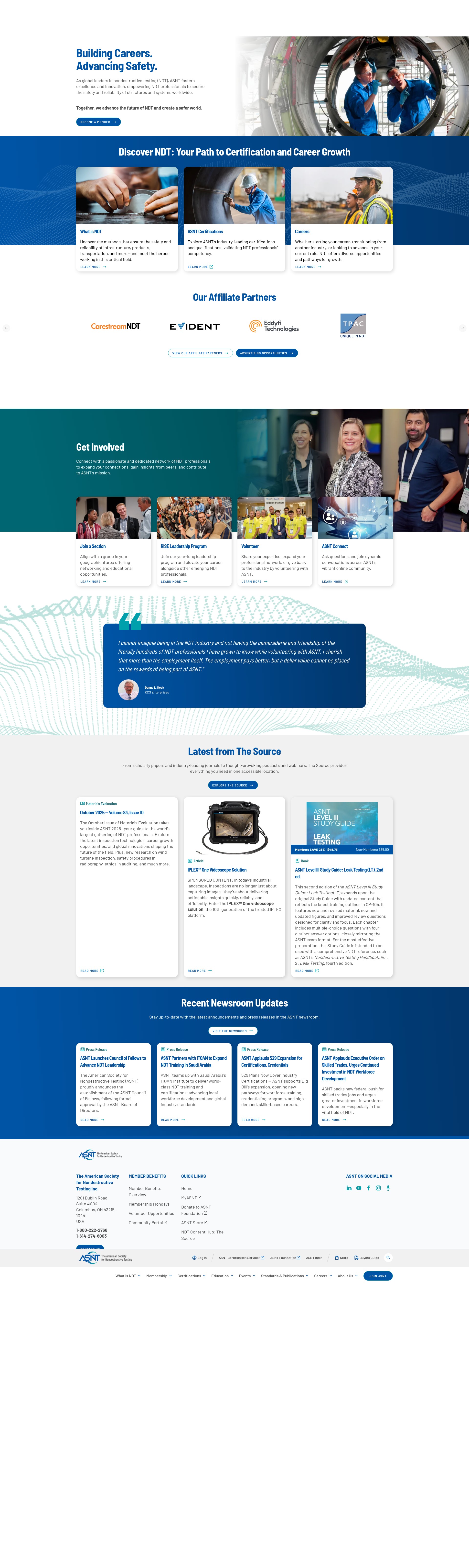 Screenshot of asnt.org