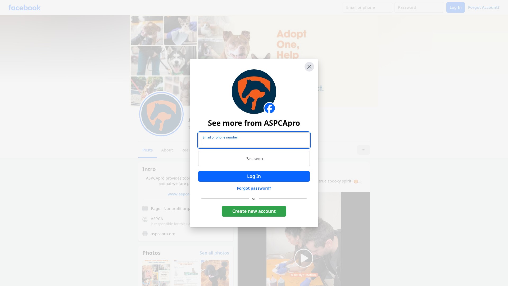Screenshot of aspcapro.org