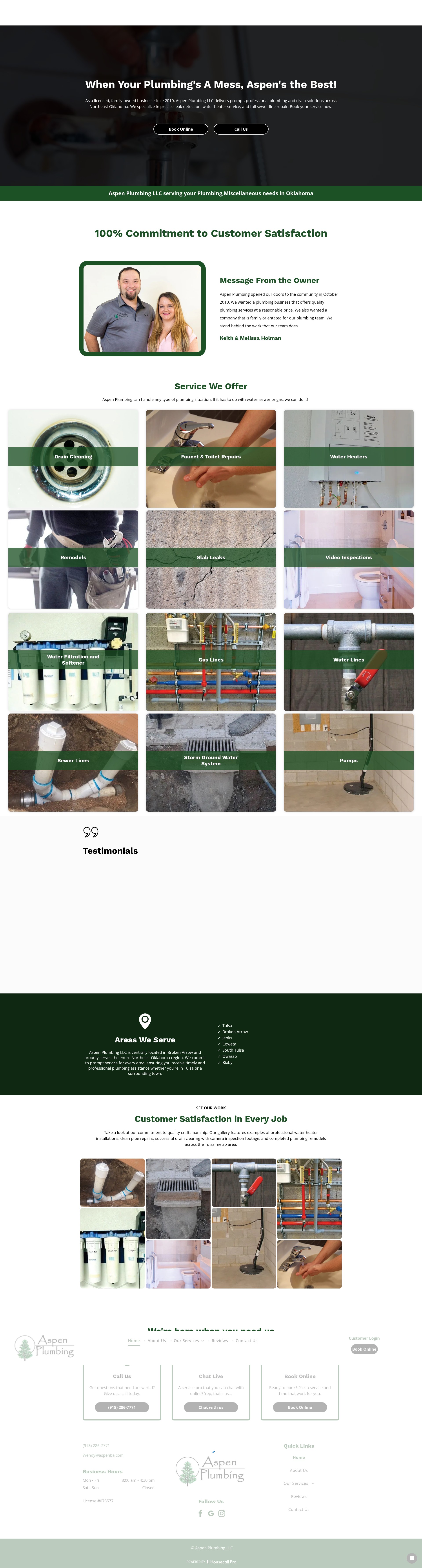 Screenshot of aspenplumbing.net