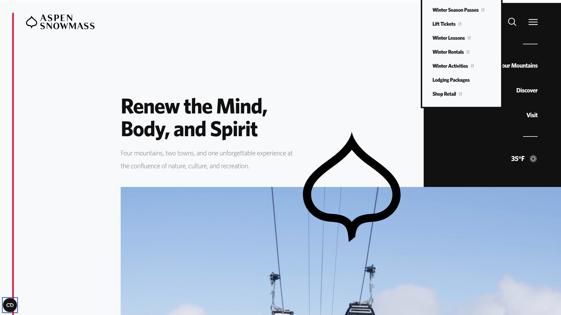 Screenshot of aspensnowmass.com